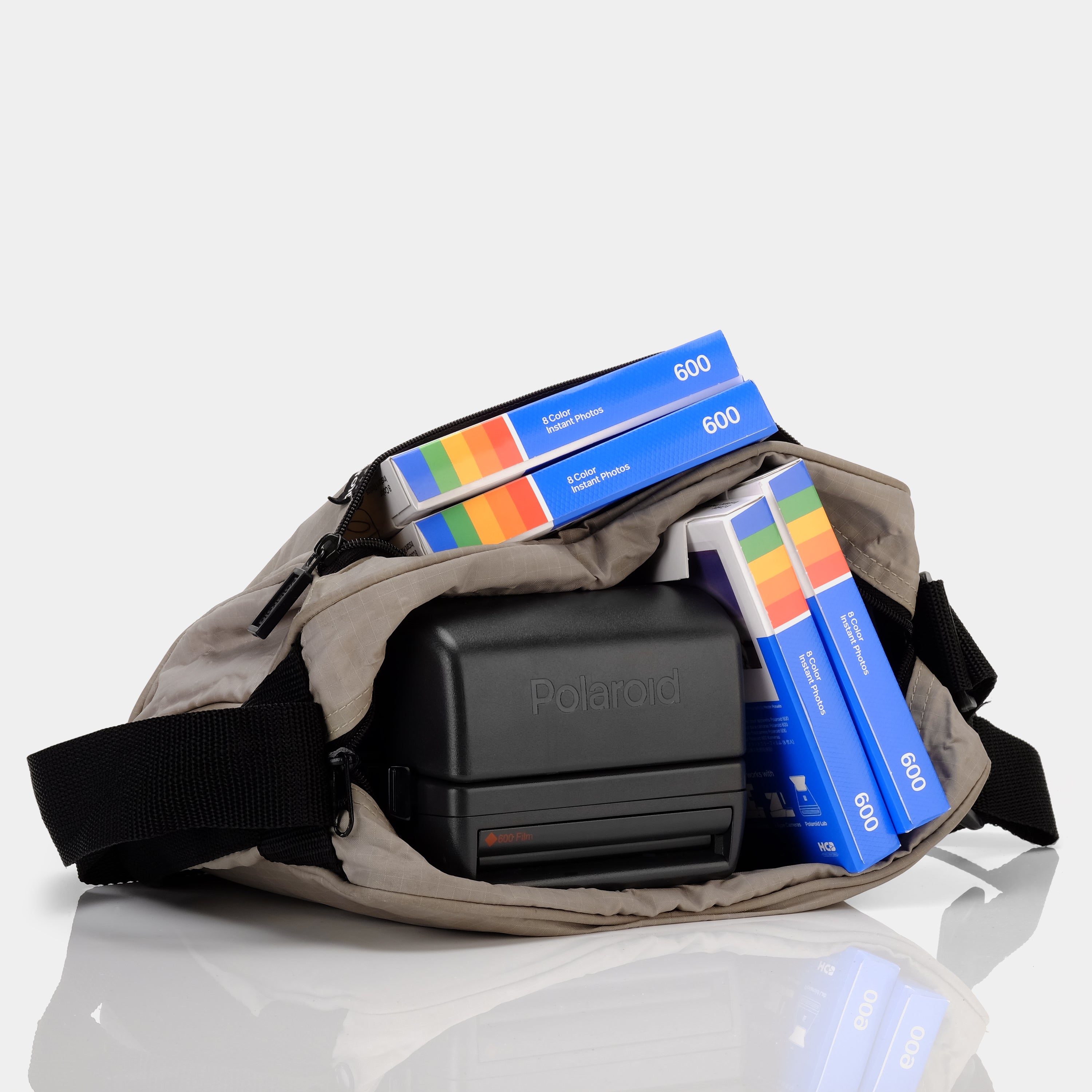 Vintage Beige Polaroid Instant Camera Bag - Waterproof & Stylish for Travel, Parties, and Everyday Use