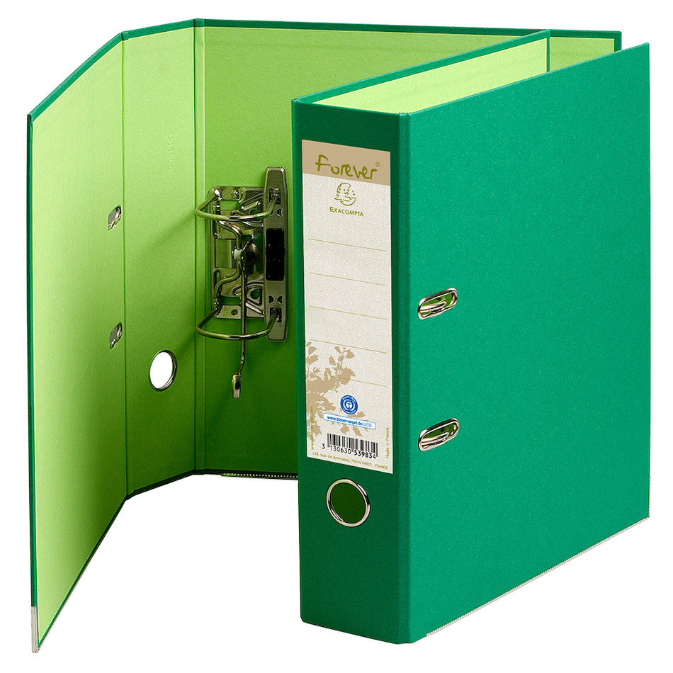 Exacompta Forever Prem'Touch Lever Arch Folder A4 Green - Durable File Organizer for Office, School & Home Use - Perfect for Documents, Reports & Projects