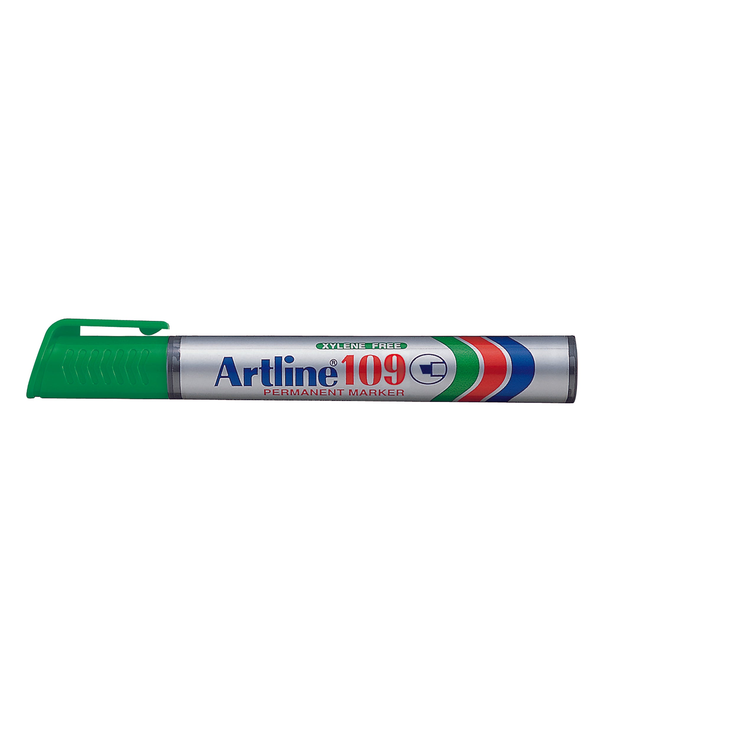 Artline 109 Easimark Permanent Marker - 5mm Chisel Tip, Green Ink, Pack of 12 - Ideal for Office, School, Labeling & DIY Projects