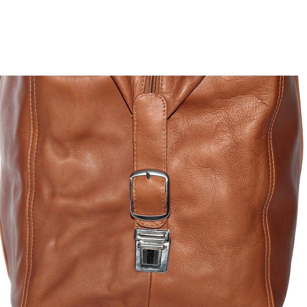 Premium Genuine Leather Extra Large Travel Duffel Bag with Secure Zip Pocket - Perfect for Gym, Business Trips & Weekend Getaways