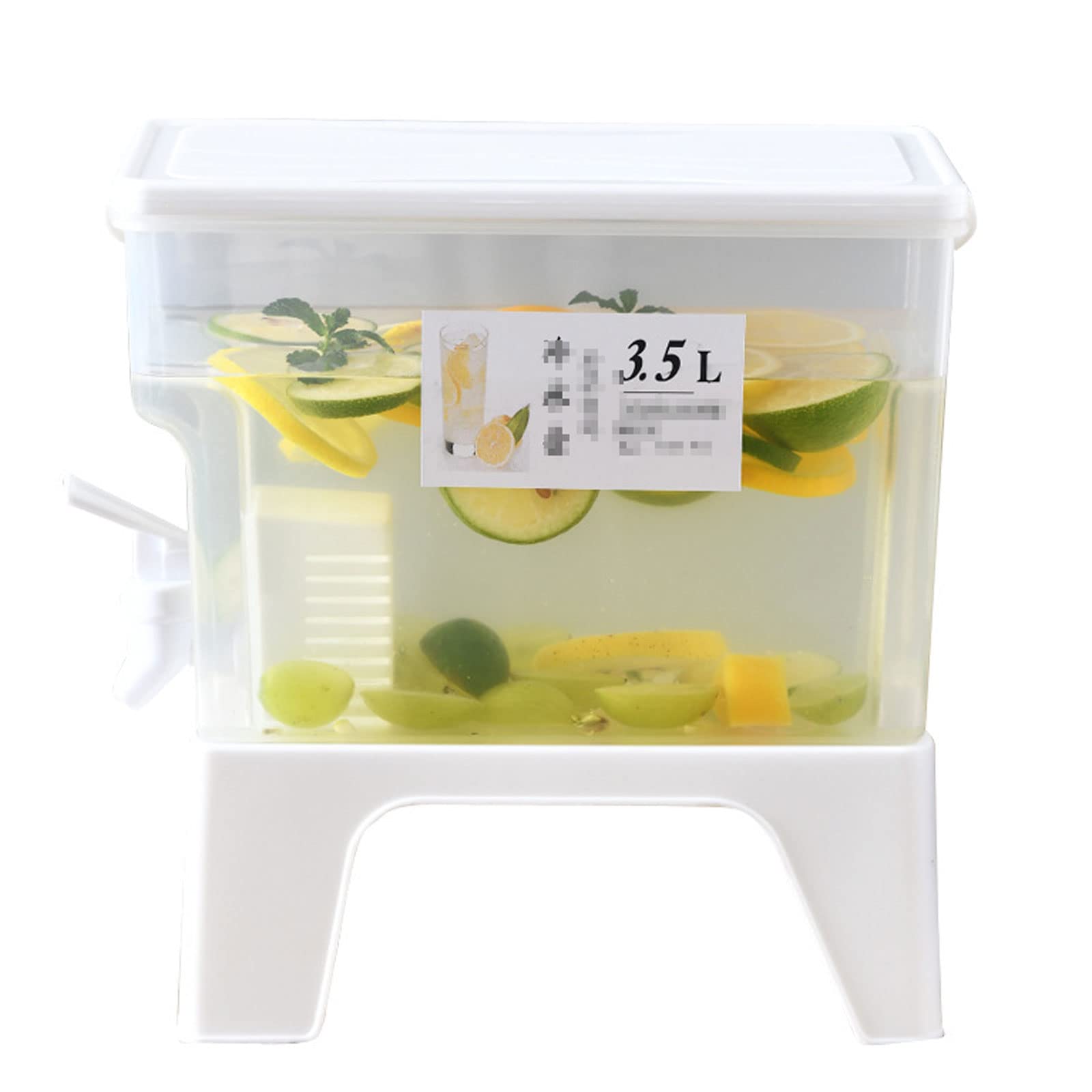 Plastic Beverage Dispenser with Tap for Refrigerator - Transparent Water, Juice, Lemonade Container - Perfect for Parties, BBQs, and Home Use
