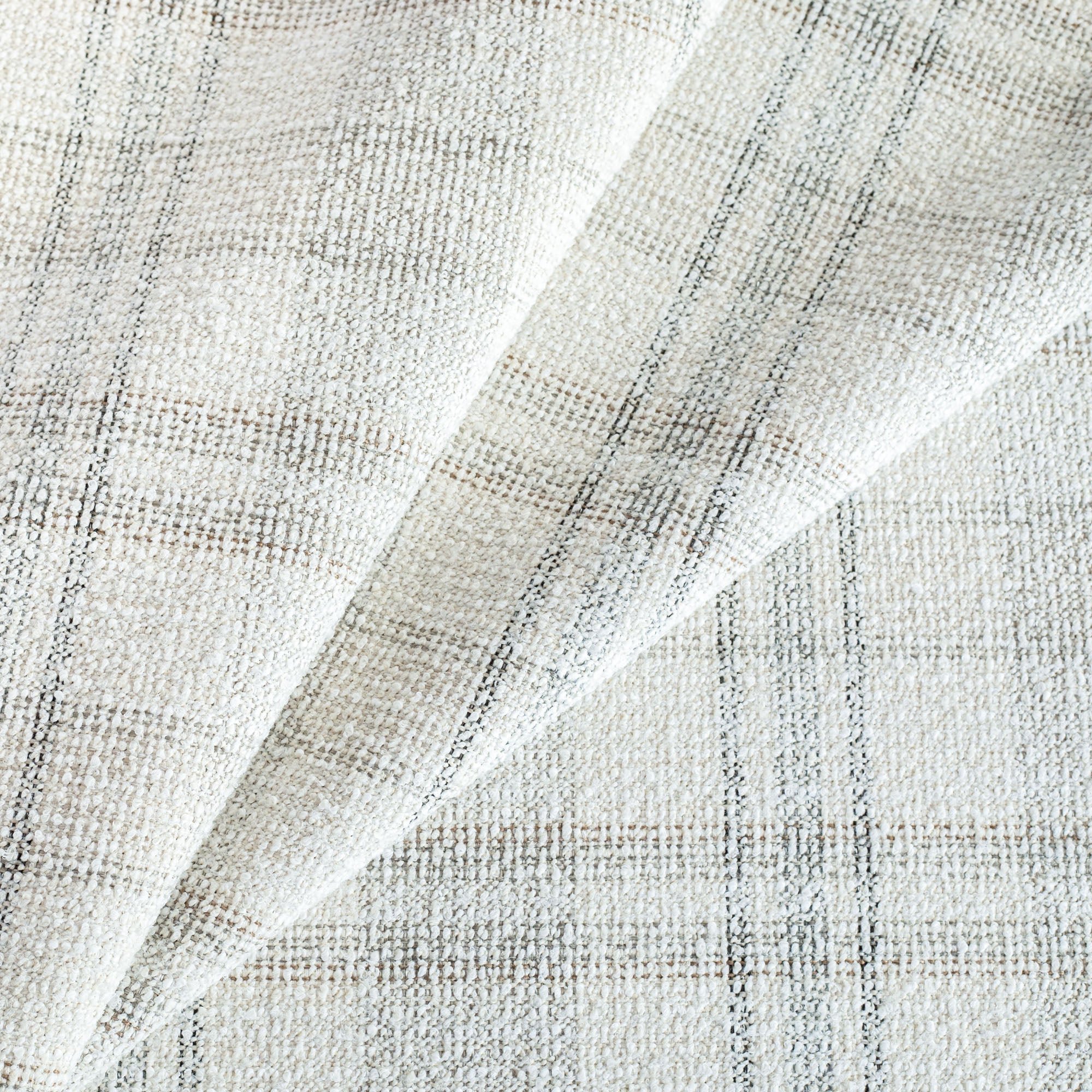 Hugo Plaid Fabric - Salt & Pepper Checkered Pattern - Premium Upholstery & Home Decor Material for Sofas, Curtains, and DIY Crafts