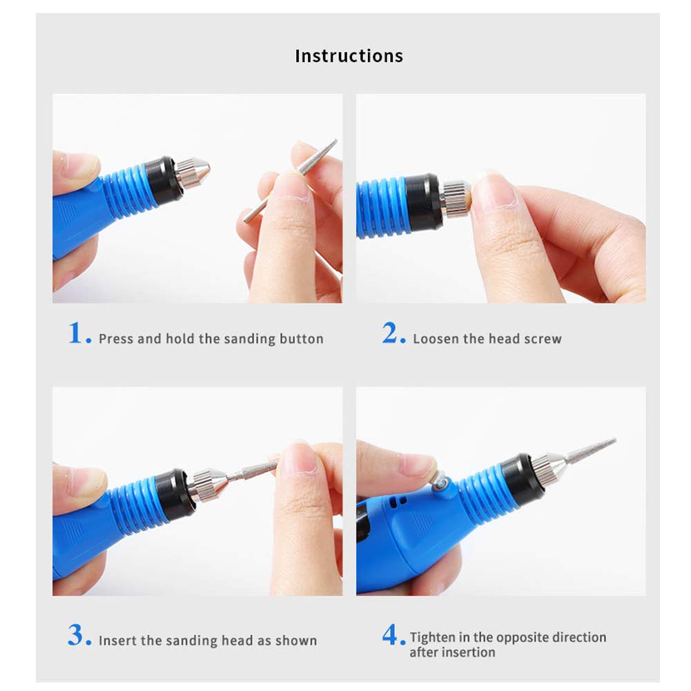 Professional Electric Nail Drill Kit - Portable Acrylic Nail Tools for Finger & Toe Care, Pen Shape Design (Black) | Perfect for Home Manicures, Salon Nail Art & DIY Nail Extensions
