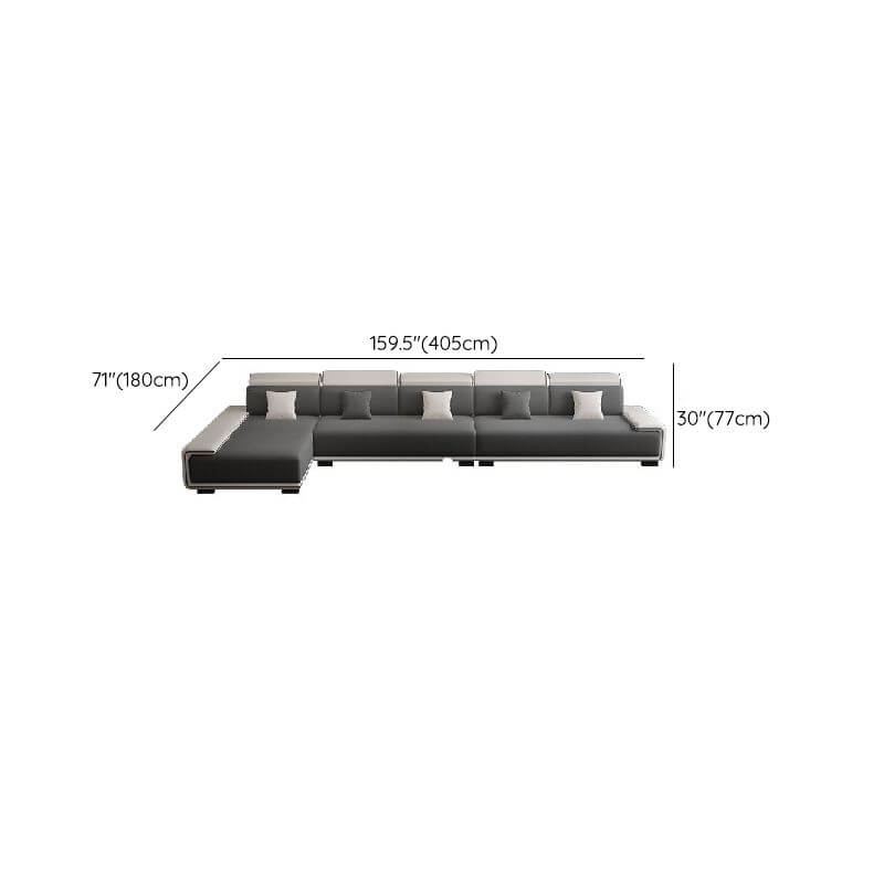 L-Shaped Scratch-Resistant Corner Sectional Sofa in Dove Grey - 3-Piece Left-Facing Armless Design with Chaise | Perfect for Living Room, Family Room & Small Spaces
