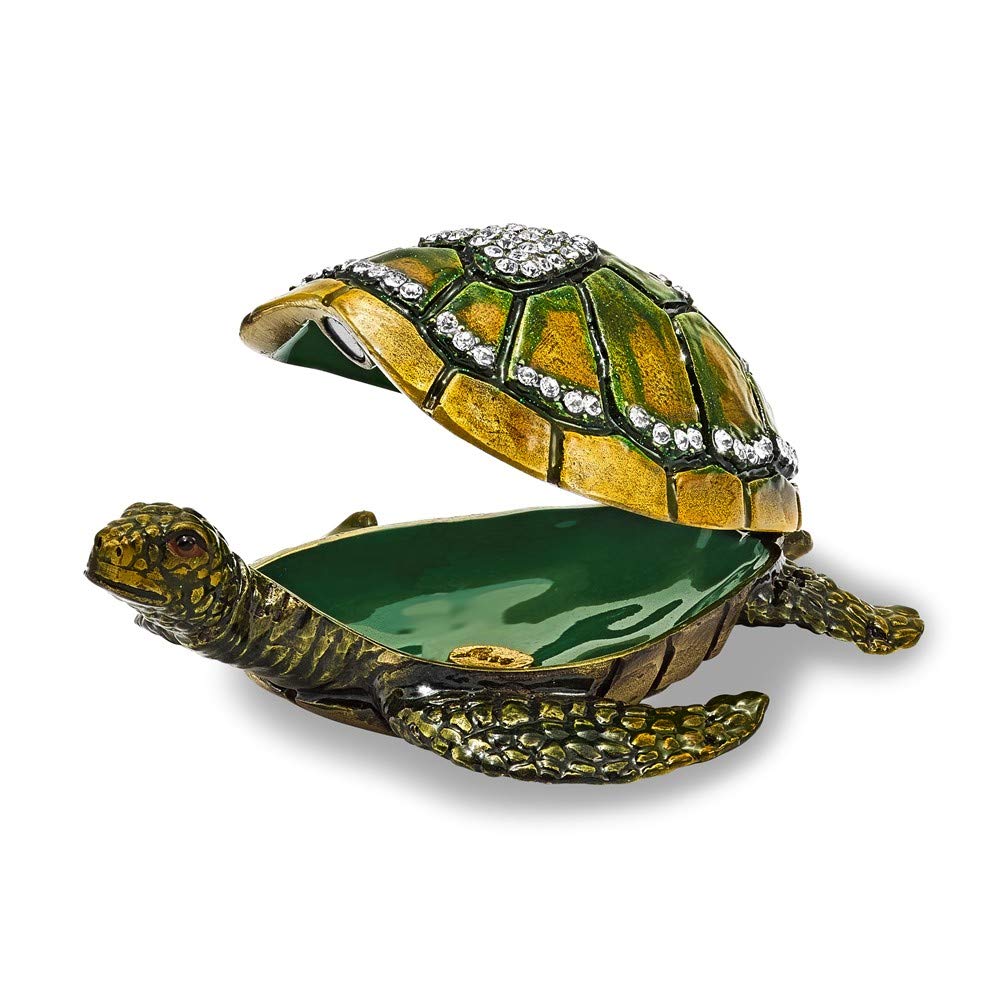 Sonia Jewels Sweetheart Green Sea Turtle Heart Trinket Box 4