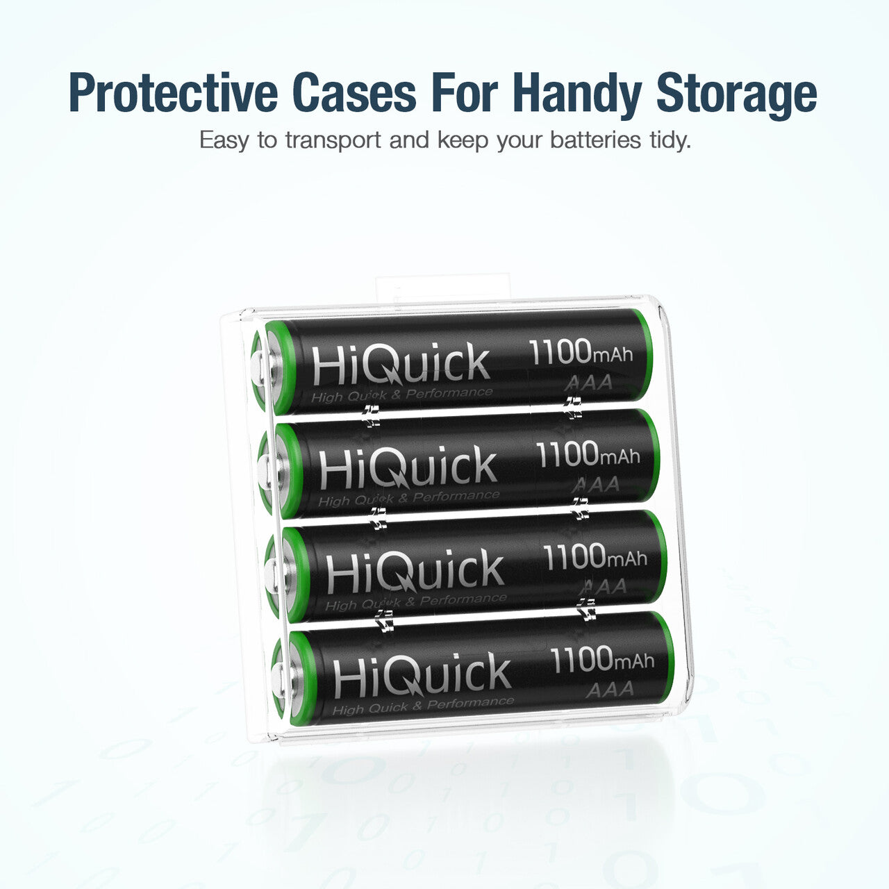 HiQuick AAA Rechargeable Batteries 1100mAh 1.2V - 8 Pack NiMH High Capacity Low Self Discharge Batteries for Flashlights, Toys, Remote Controls & Electronic Devices