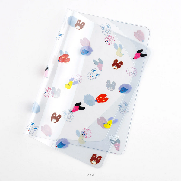 Keiko Shibata A5 Cover on Cover - Dog Ears Fluttering in the Wind Design | 2025 Hobonichi Planner Accessories | Perfect for Journaling, Scrapbooking & Daily Organization