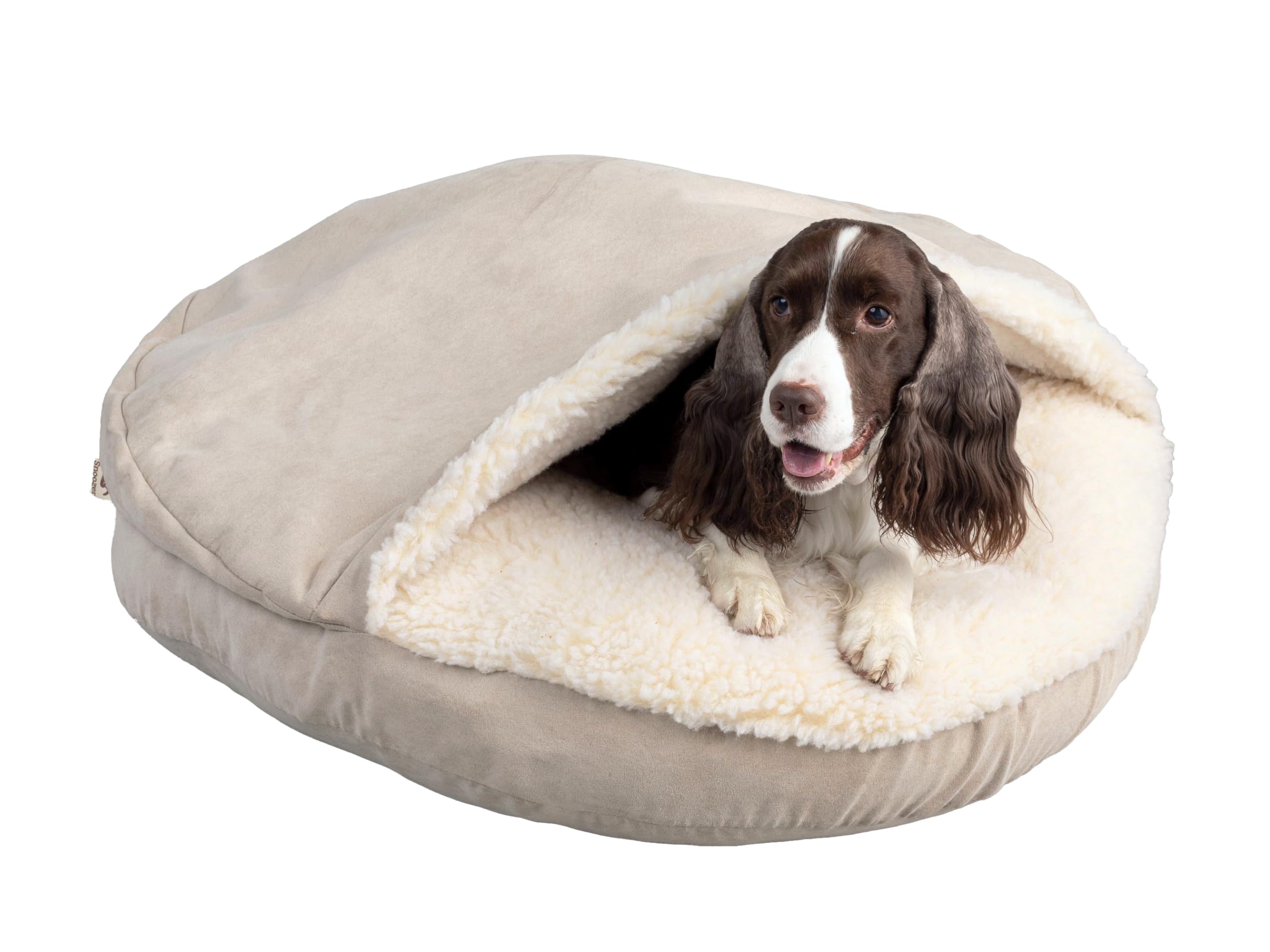 Snoozer Luxury Microsuede Cozy Cave Pet Bed for Dogs & Cats - Extra Large (XL) Buckskin Brown - Ultra Soft Washable Dog Bed with Removable Cover - Perfect for Indoor Use in Living Room or Bedroom