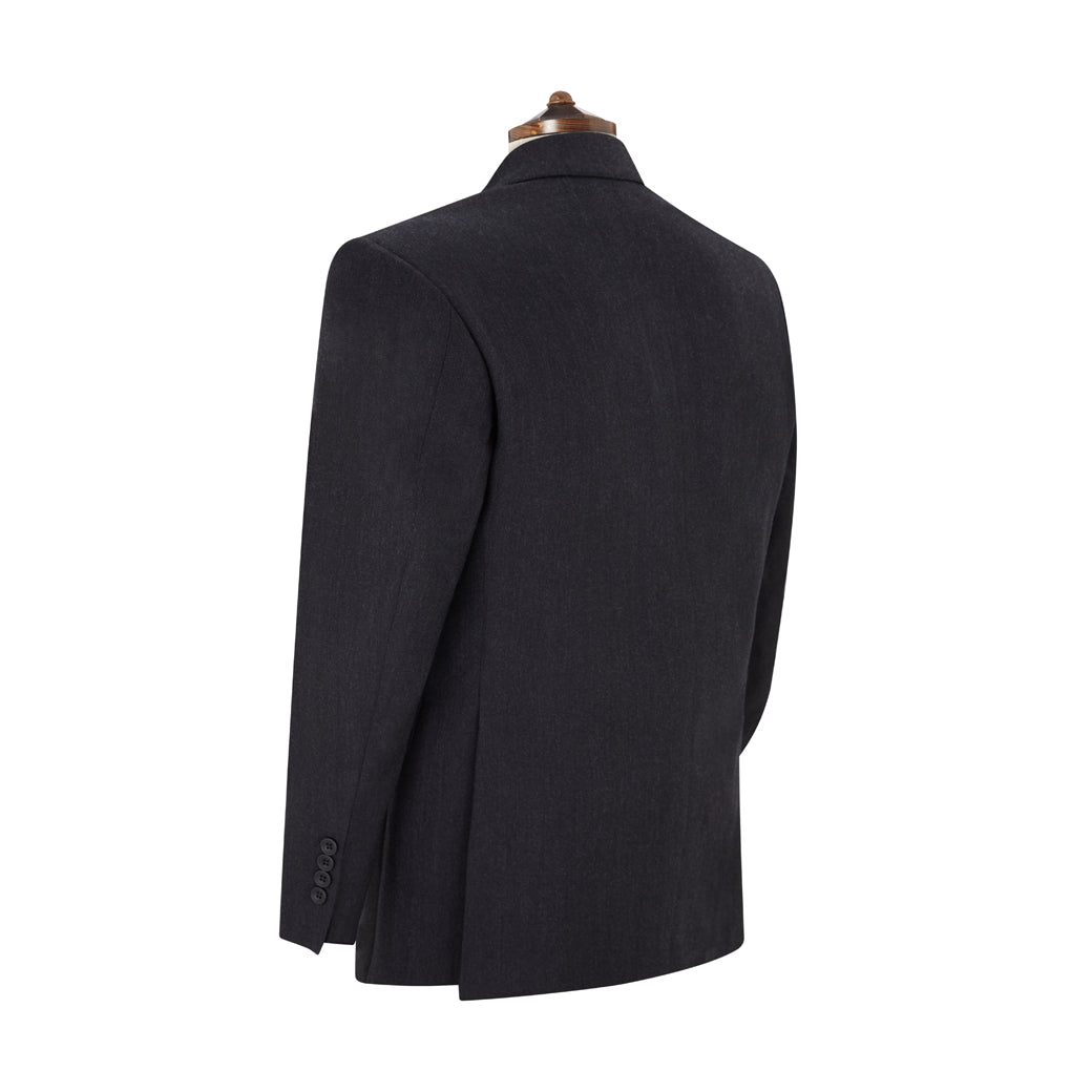 Kingsbury Men's Charcoal Gray Wide Herringbone Wool Suit - Perfect for Business Meetings, Weddings & Formal Events