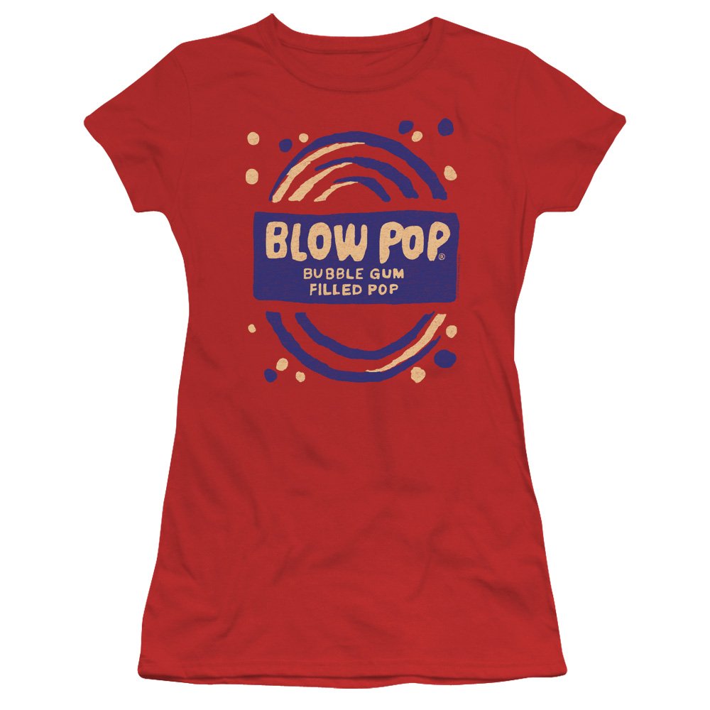 Trevco Tootsie Roll Blow Pop Juniors' Sheer Fitted T-Shirt - Fun Candy Print Tee for Girls, Perfect for Parties, Halloween & Casual Wear