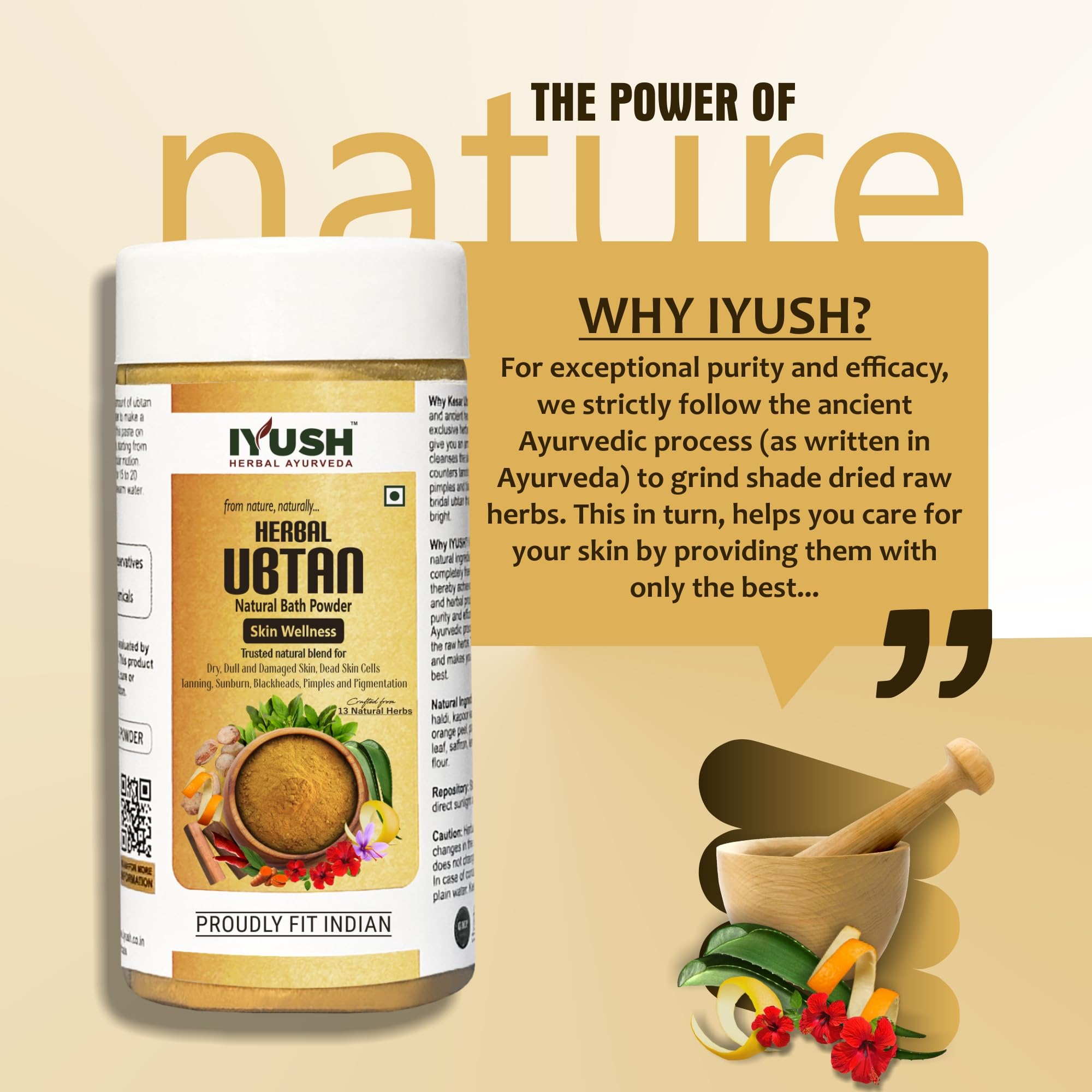IYUSH Herbal Ayurveda Ubtan Powder – 250gm | Natural Turmeric Face Wash & Exfoliating Scrub | Bridal Glow Treatment | Herbal Bath Powder for Radiant Skin | Perfect for Daily Skincare & Pre-Wedding Rituals