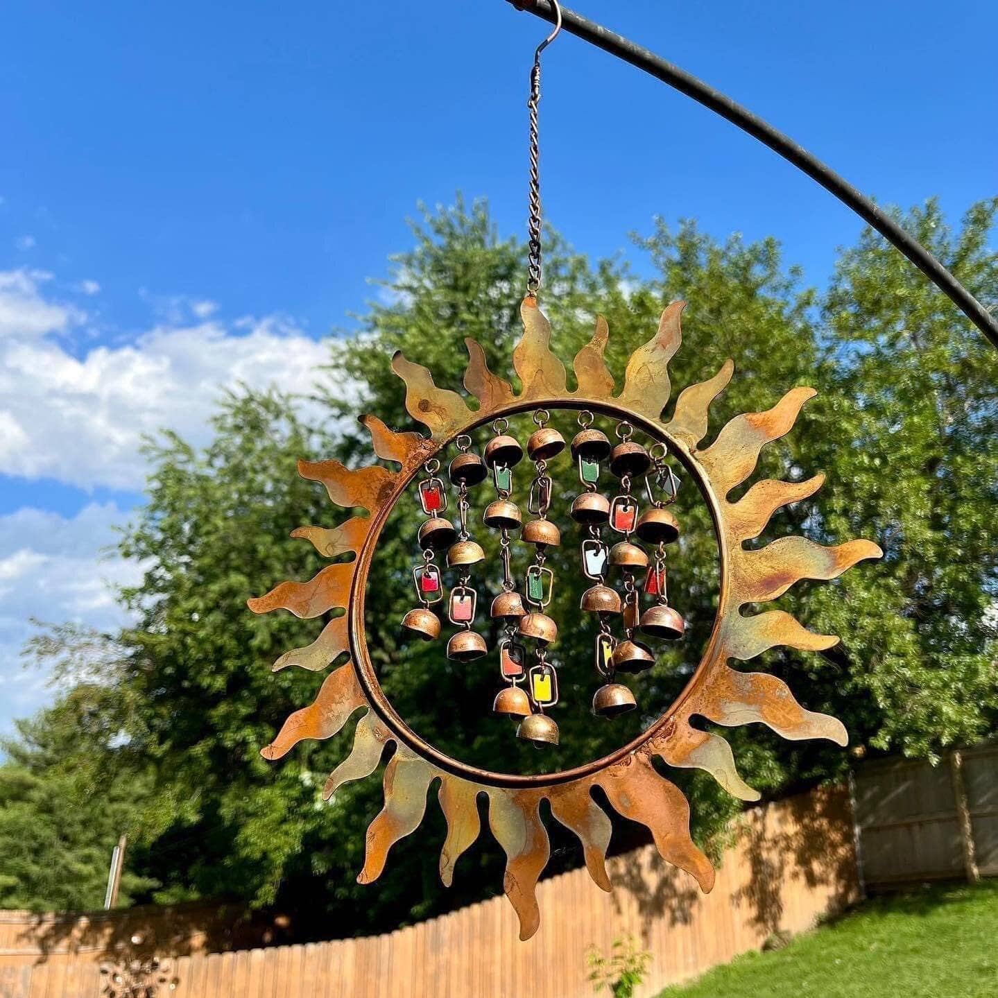 Sun with Dangles Wind Chime - Outdoor Garden Decor, Solar-Powered Hanging Wind Chime for Patio, Yard & Porch - Perfect for Relaxation & Feng Shui