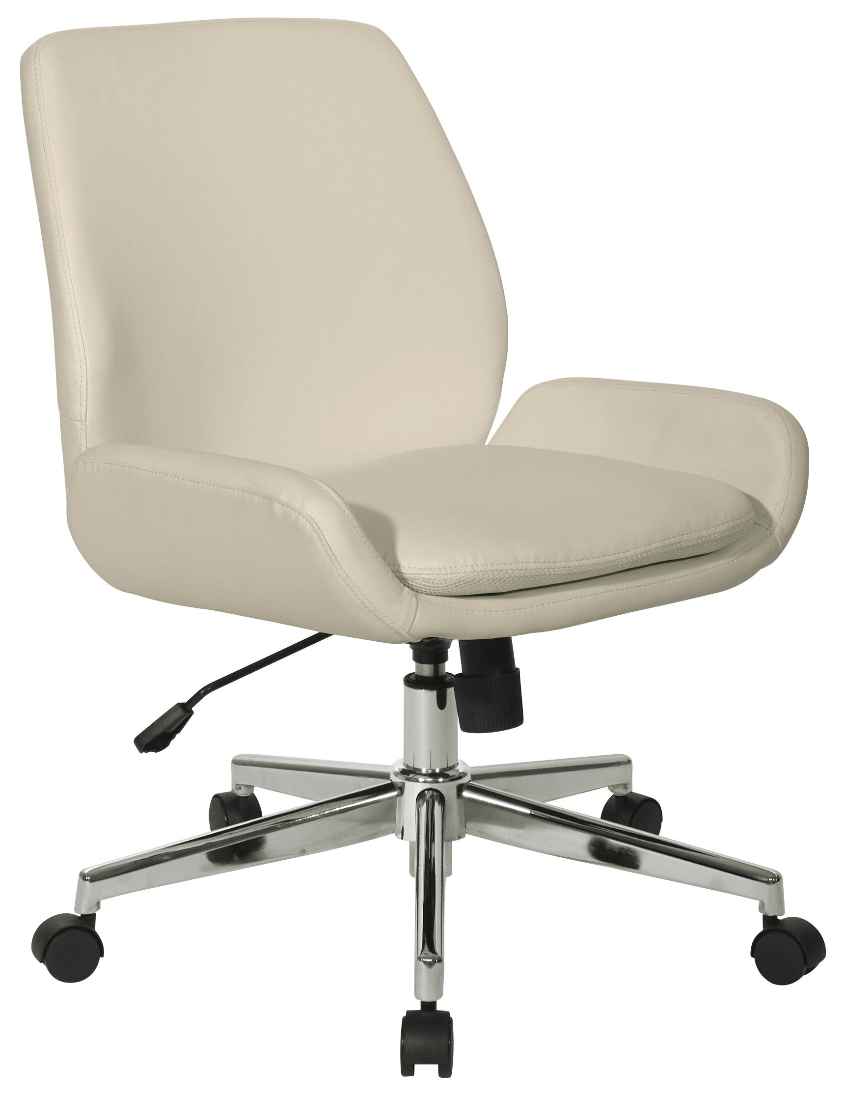 Office Star Faux Leather Home Office Chair with Chrome Base [FL61903C] - Ergonomic Desk Chair for Work from Home, Computer Gaming & Study