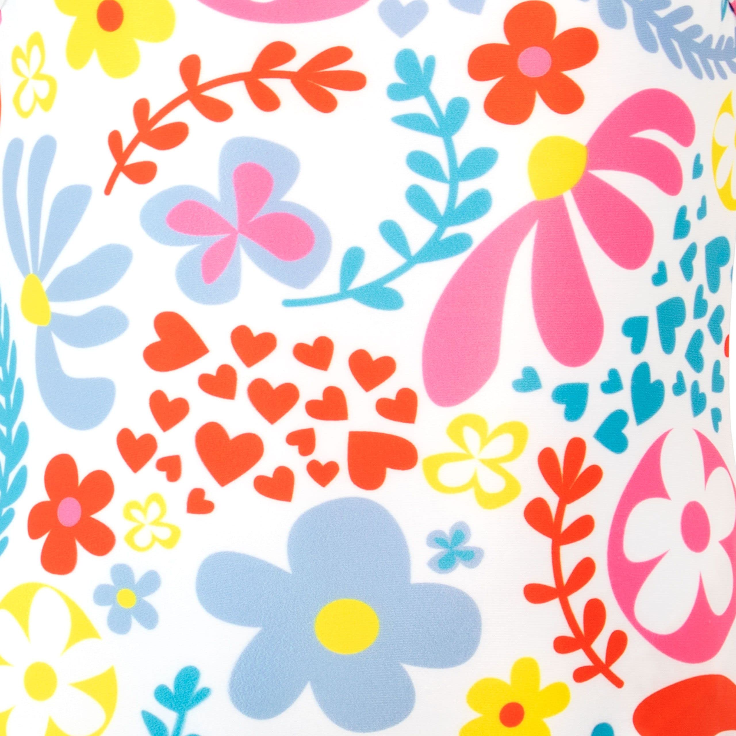 Girls Floral Print One Piece Swimsuit - Cute Summer Swimwear for Kids, Beach Pool Party & Vacation Outfit