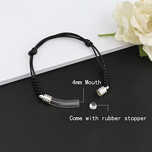 2PCS Personalized Glass Vial Pendant Bracelet - Custom Name Engraved on Rice - Elegant Fashion Jewelry Charm Bracelets for Women - Perfect for Gifts, Weddings & Special Occasions
