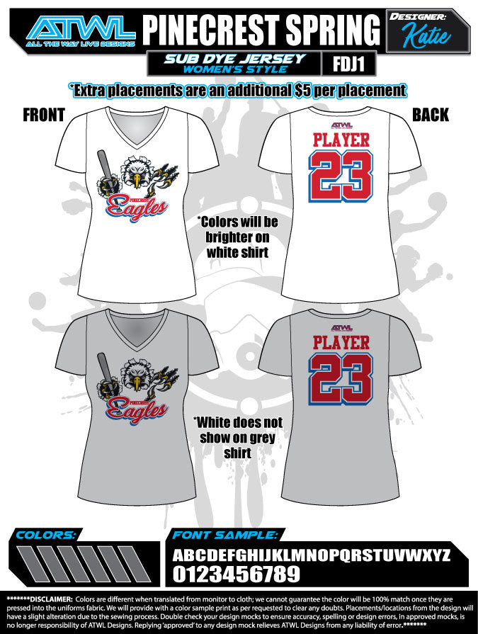 Pinecrest Spring 2021 Women's Sublimated Dye Jerseys for Moms - Perfect for Sports, Workouts, and Casual Wear