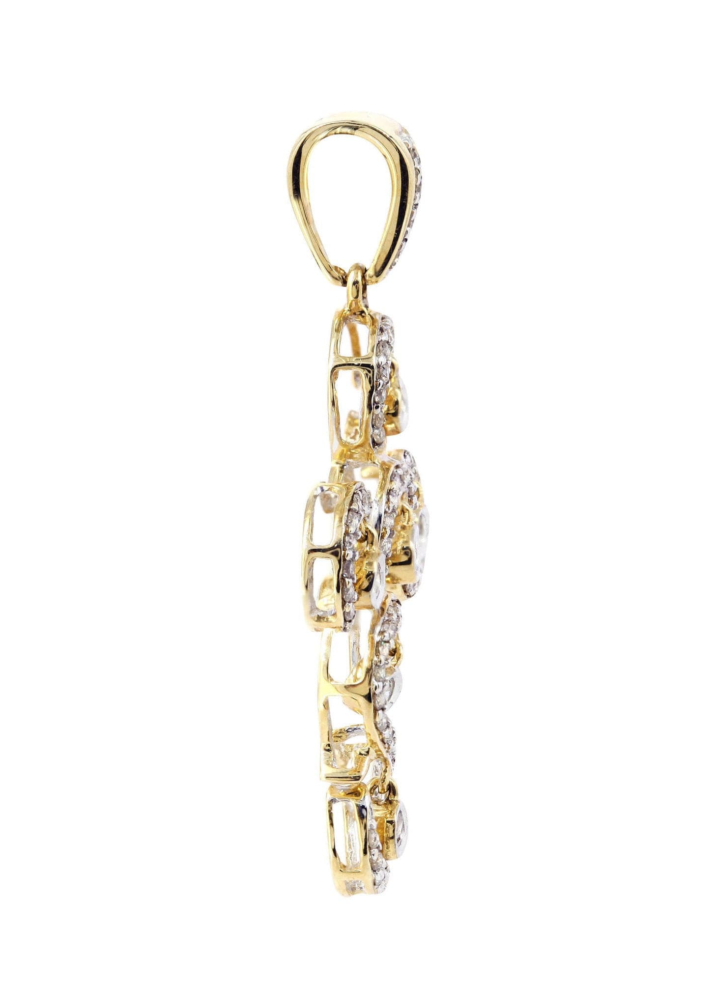 0.51 Carat Diamond Cross Pendant Necklace - 3.42 Grams 14K White Gold Religious Jewelry for Women - Perfect for Baptism, Confirmation & Everyday Elegance