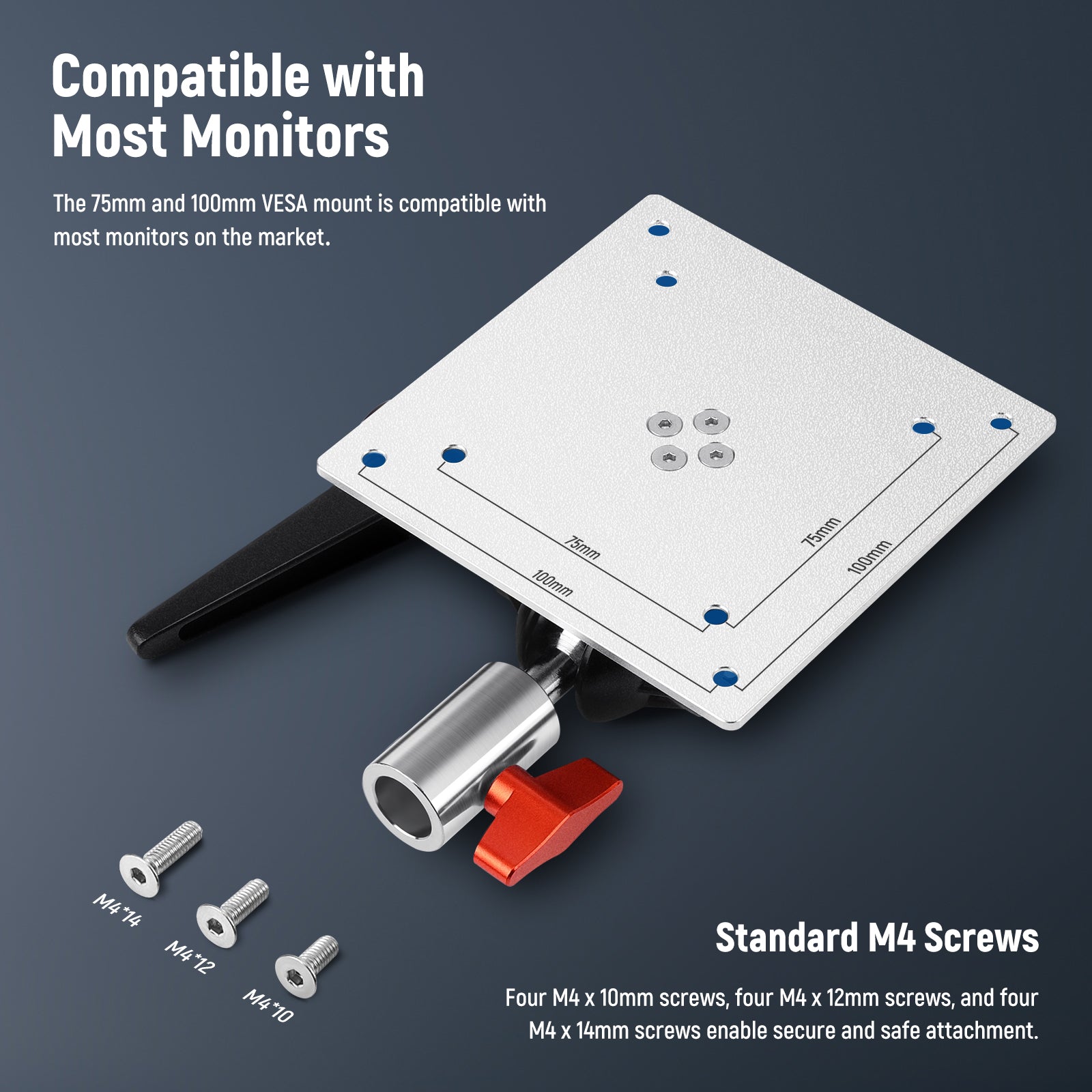 NEEWER MA001/MA003 VESA Monitor Mount Adapter - Heavy Duty Adjustable Arm Bracket for Computer Screens, TVs & Displays (Home Office, Gaming Setup, Studio Monitor Mounting)