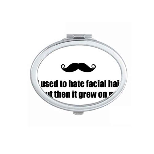 DIYthinker Portable Foldable Double-Sided Makeup Mirror with Beard Joke Design - Perfect for Travel, Home Vanity & Grooming Accessories