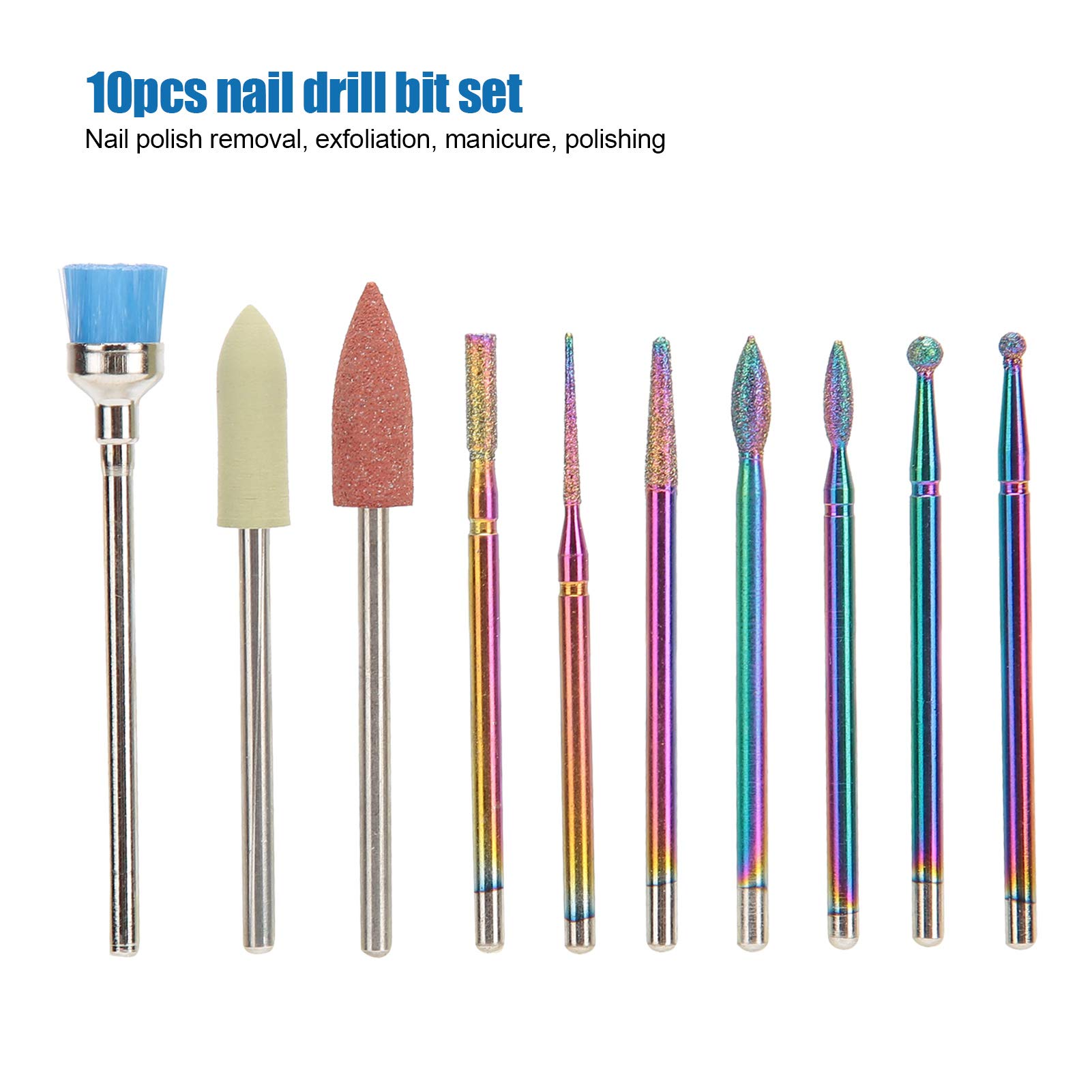 Professional Tungsten Steel Nail Drill Bits Set for Manicure & Pedicure - Nail Art Polishing Grinding Heads with Dust Brush - Perfect for Home Salon, Nail Artists & DIY Nail Care