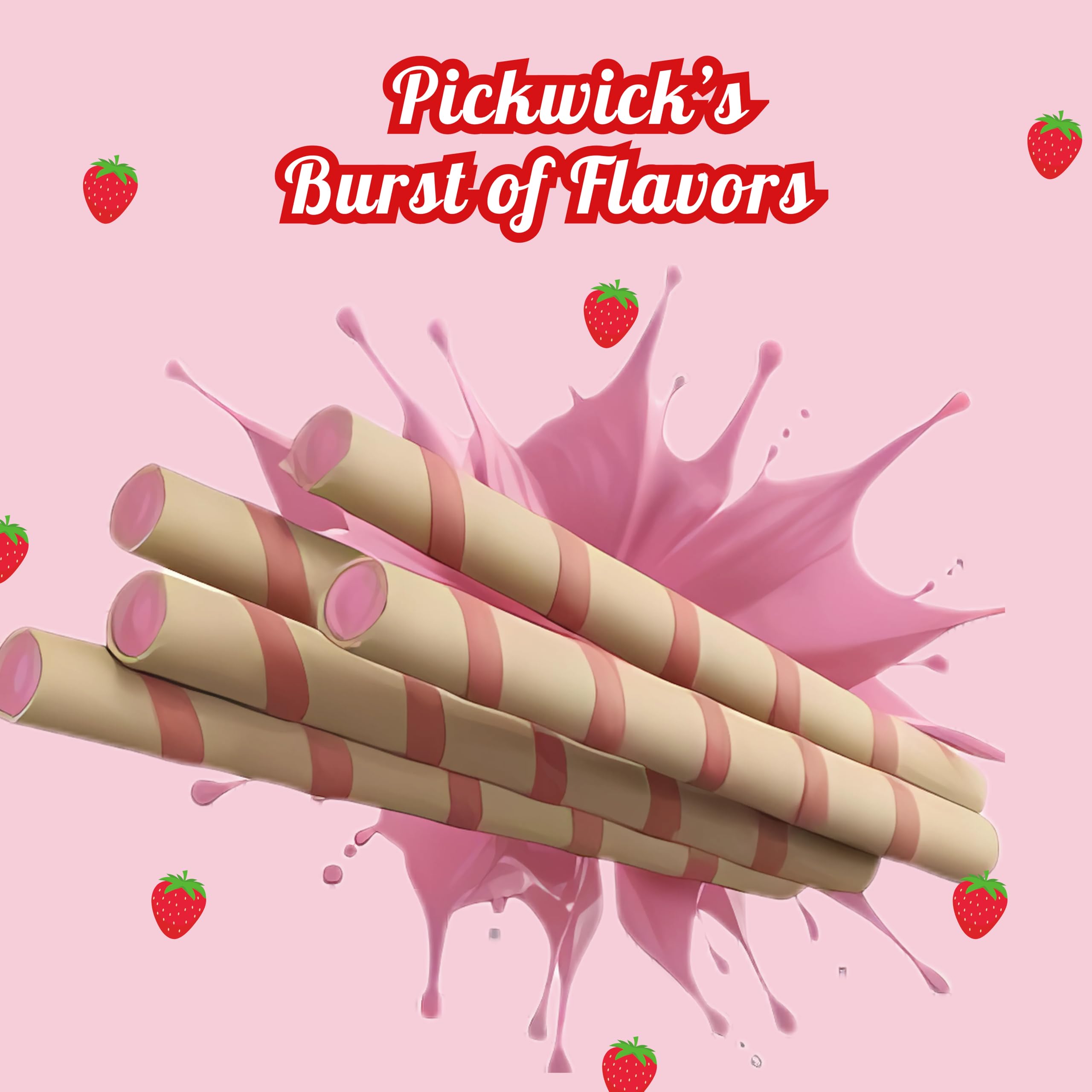 Pickwick Strawberry Flavored Wafer Rolls Jar - 300g Combo Pack (2 x 150g) | Crispy Snack for Parties, Gifts & Tea Time | Delicious Dessert for Kids & Adults
