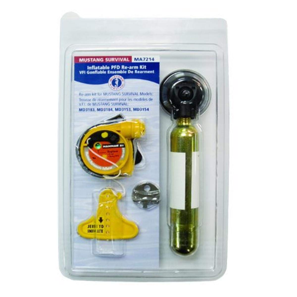 Mustang Survival MA7214 Re-arm Kit (Auto with HIT) for MD3153, MD3154, MD3157 - Marine Safety Equipment for Life Jacket Maintenance & Emergency Preparedness
