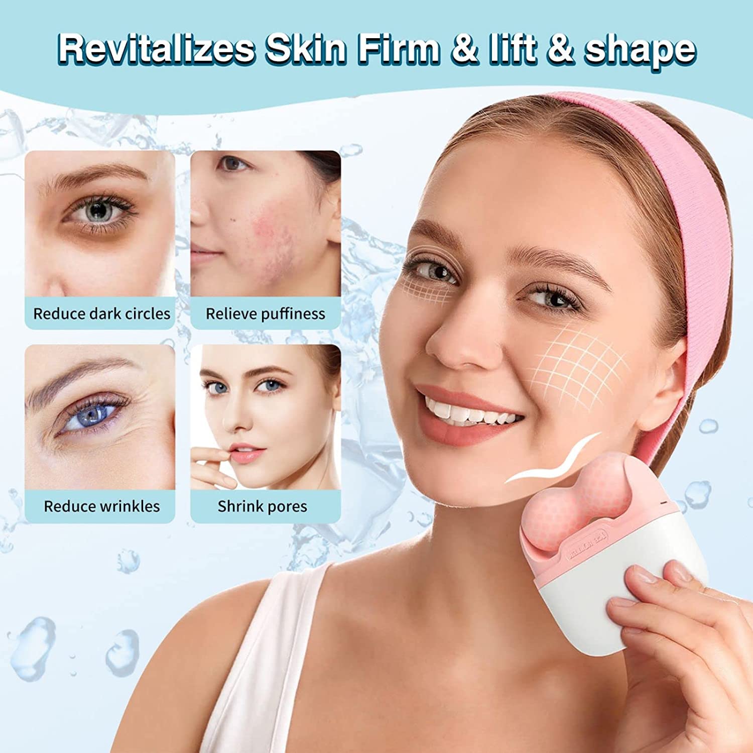 Deoxys Ice Roller for Face & Eyes - Cooling Facial Massager for Puffiness Relief, Dark Circles & Skin Tightening | Portable Ice Face Roller for Women & Men | Perfect for Home Spa, Morning Routine & Post-Workout Recovery