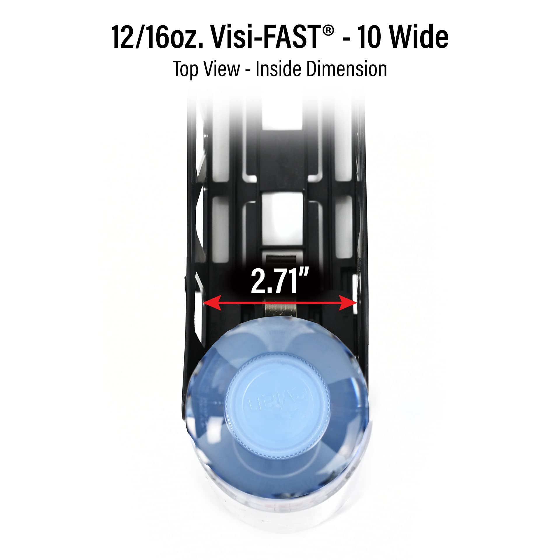 Visi-FAST Spring Push Drink Dispenser - 12/16 oz Beverage Organizer for Cans & Bottles - Fridge Storage for Home & Commercial Use (2-Pack) - Perfect for Parties, Offices & Kitchen Organization