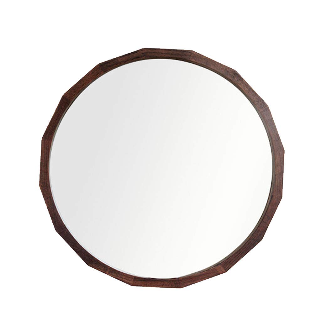 Round Wood Frame Wall Mirror for Bathroom, Living Room & Bedroom - Decorative Vanity Makeup Mirror for Home, Store & Salon | Perfect for Dressing Tables, Entryways & Home Decor