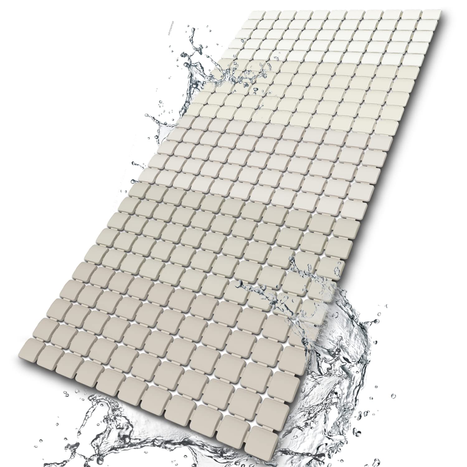 BEMISO Non-Slip Shower Mat with Suction Cups & Drain Holes - Extra Large 33.4 x 15.7 Inch Bath Tub Mat for Safety - Perfect for Bathroom, Spa, and Kids' Bathtub