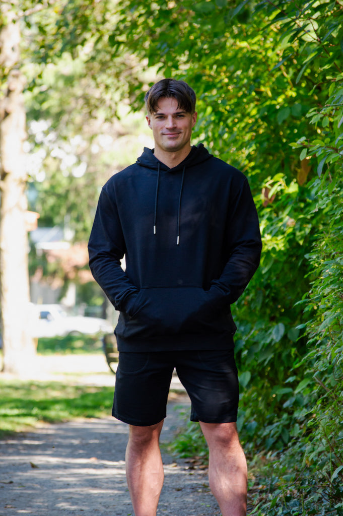 JoeJoe Men's Cotton Hoodie - Soft & Comfortable Black Pullover Sweatshirt for Casual Wear, Gym & Outdoor Activities