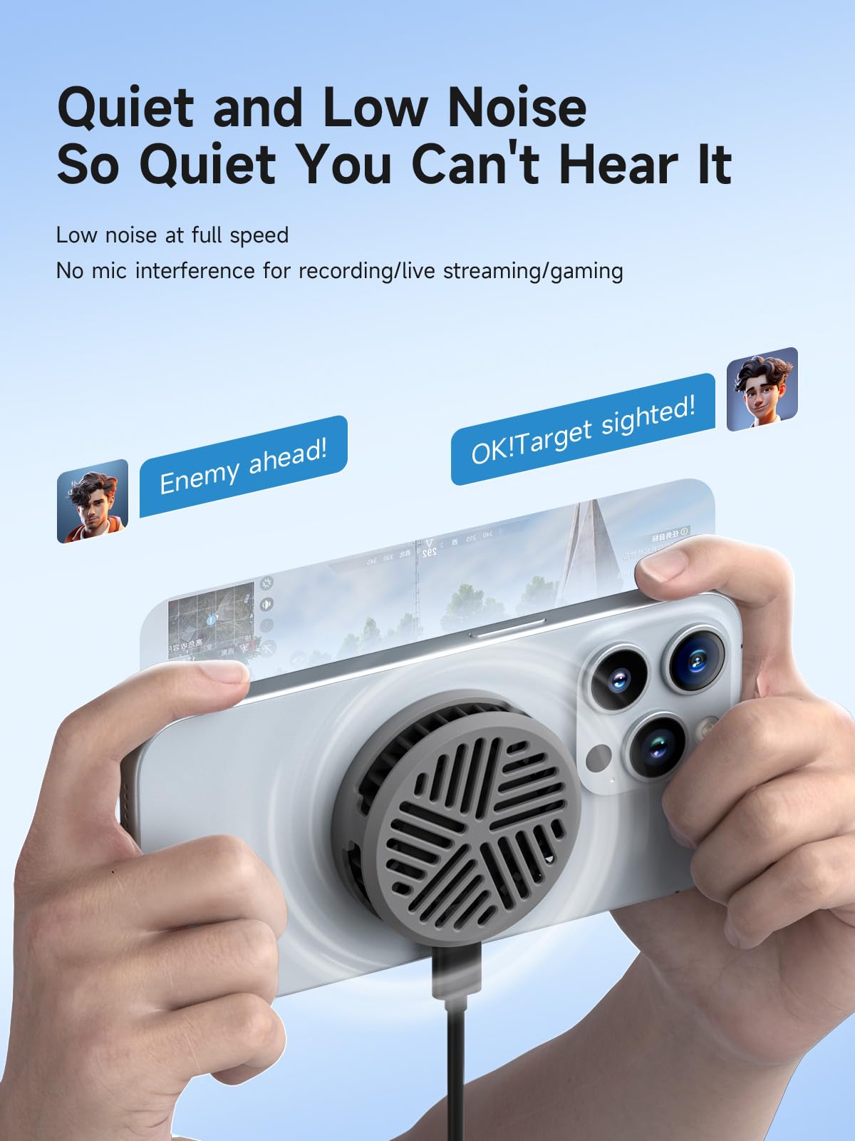 Hagibis Magnetic Phone Cooler - Ultra Thin Portable Cooling Fan for iPhone 16/15 Pro Max, MagSafe, iPad Pro & Android Tablets | Lightweight Phone Radiator | Perfect for Gaming, Streaming & Overheating Protection (Grey)