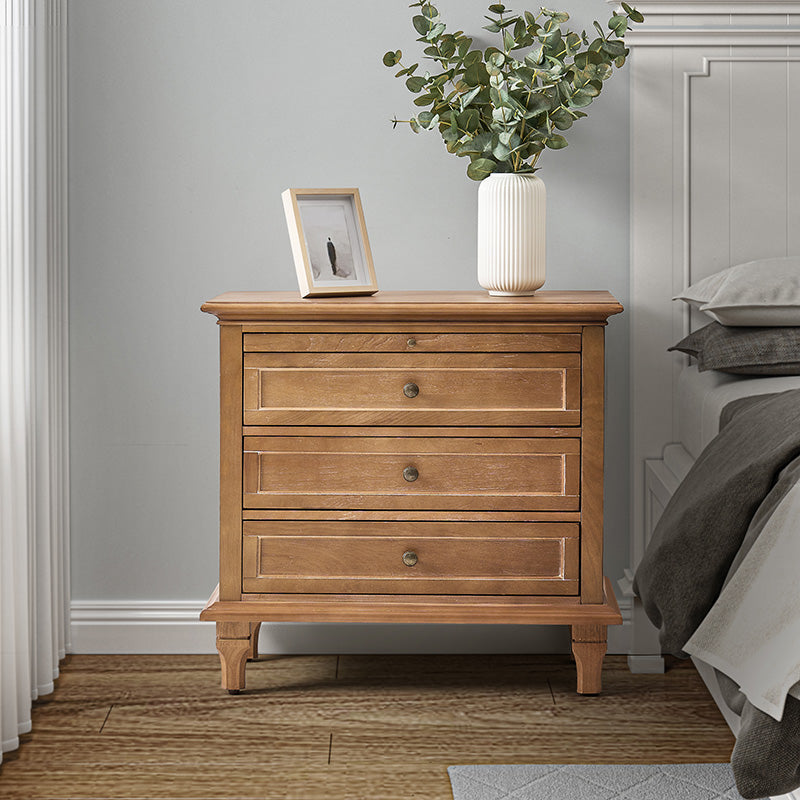 Galatea 3-Drawer Nightstand with USB Charging Ports & Power Outlets - Modern Bedside Table with Storage for Bedroom, Living Room or Office