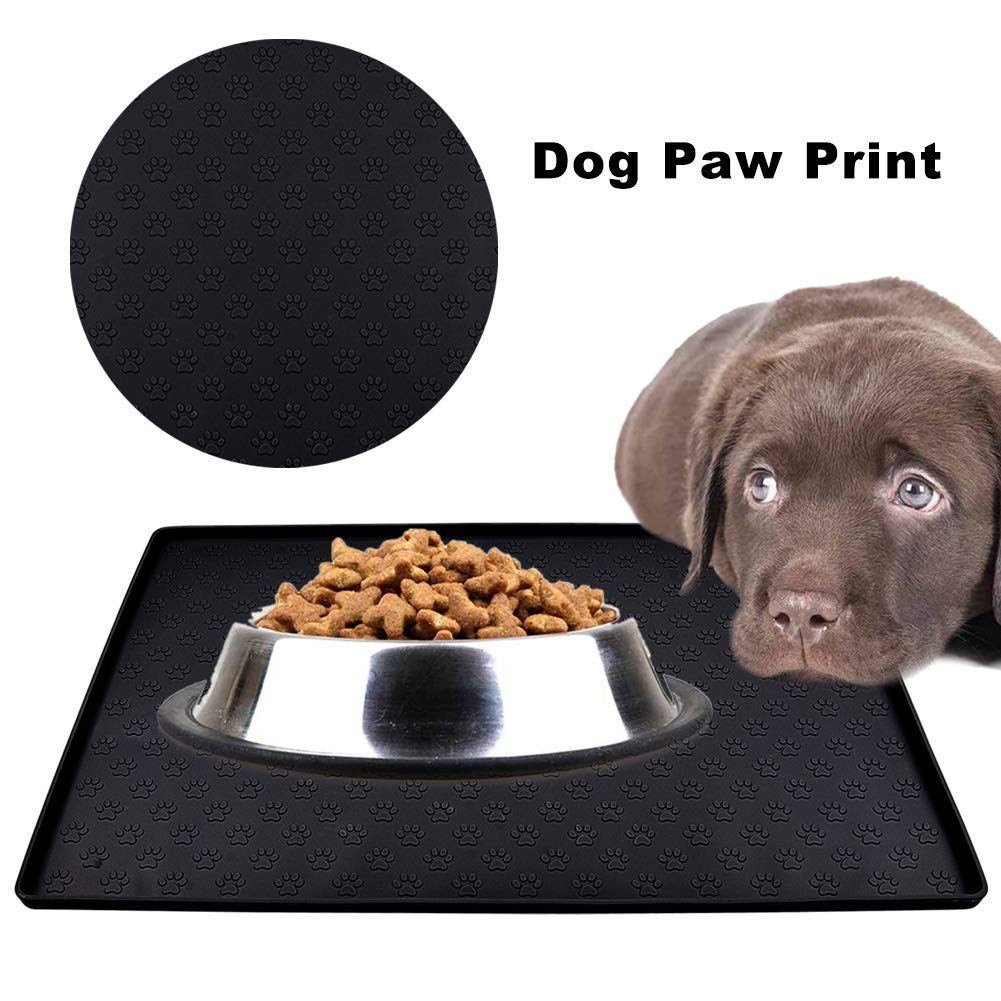 Premium Silicone Non-Slip Pet Feeding Mat - Waterproof Dog & Cat Bowl Placemat for Small Animals (18.5
