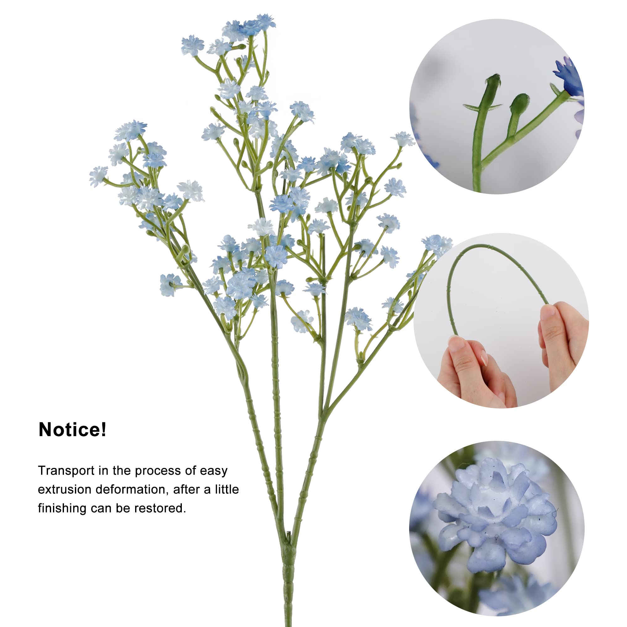 YSBER 12 Pack Artificial Baby's Breath Flowers - Real Touch Silk Gypsophila for Wedding Decorations, Party Centerpieces, DIY Home & Garden Decor (White) - Perfect for Bridal Bouquets, Table Arrangements and Nursery Decor