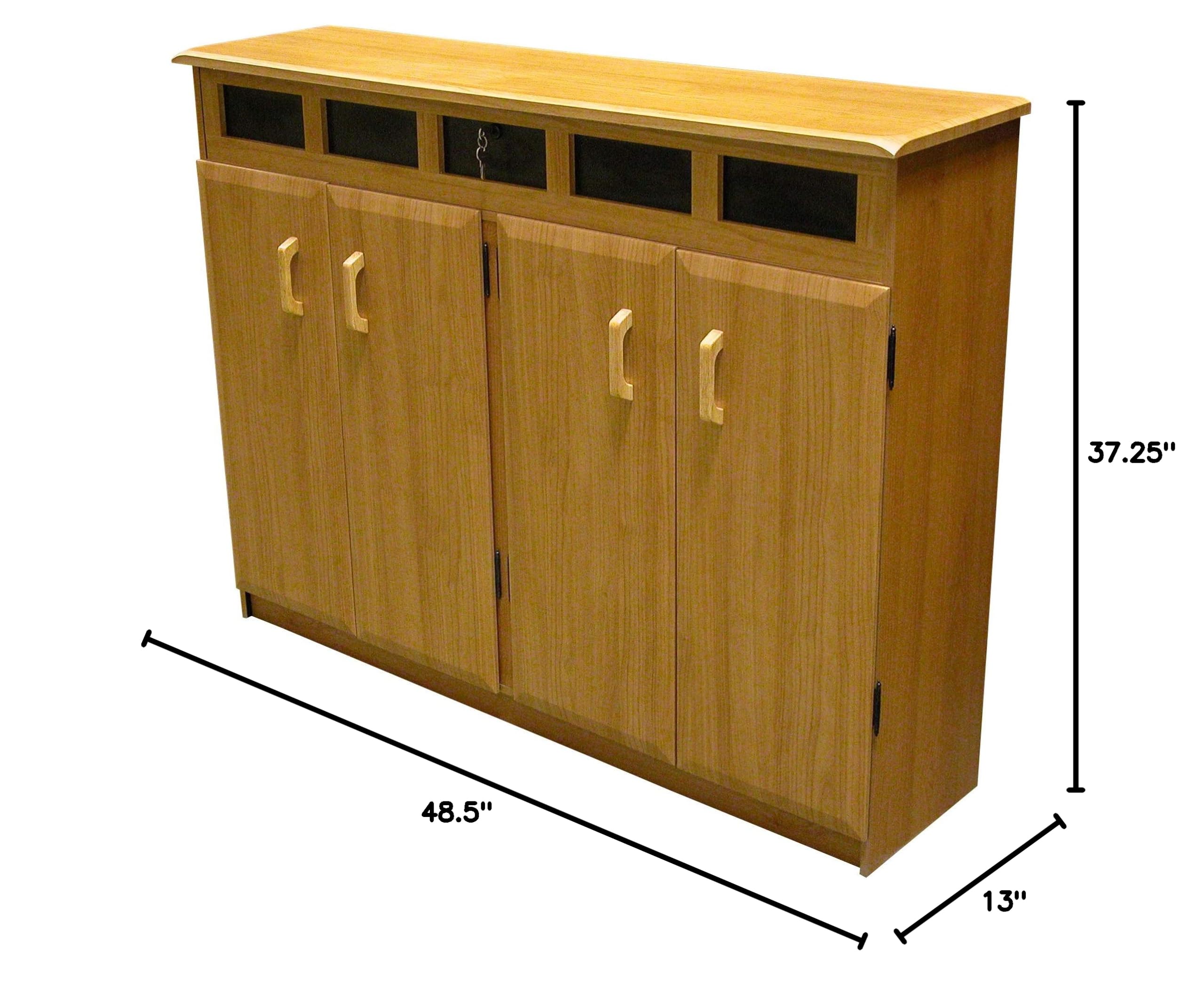 Venture Horizon Oak Top Load Media Cabinet - Stylish Storage for DVDs, Games & Electronics in Living Room & Home Theater