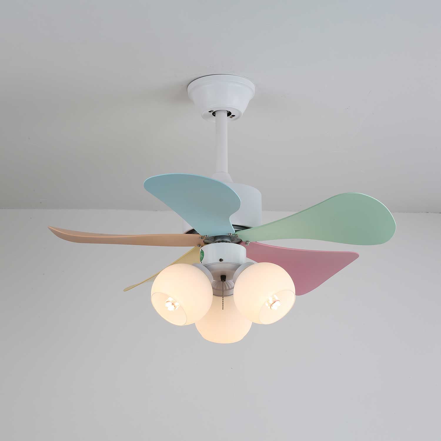 Candy Breeze Ceiling Fan with Light Kit - 52 Inch Modern Flush Mount Fan for Bedroom, Living Room & Office - Quiet Reversible Motor, Remote Control, Energy Efficient LED Light
