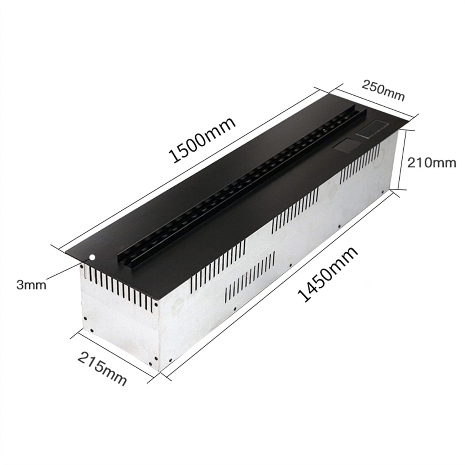 Recessed Electric Fireplace with Remote Control - Slim Panel Silent Heater, Adjustable Flame Color & Brightness, Touch Control & Timer - Perfect for Living Room, Bedroom & Office (1500mm)