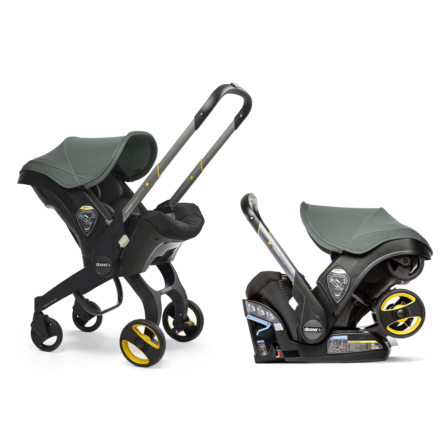 Doona Infant Car Seat and Stroller Combo with Base - Safe & Convenient Travel System for Newborns to Toddlers - Perfect for Airports, Shopping, and Family Outings