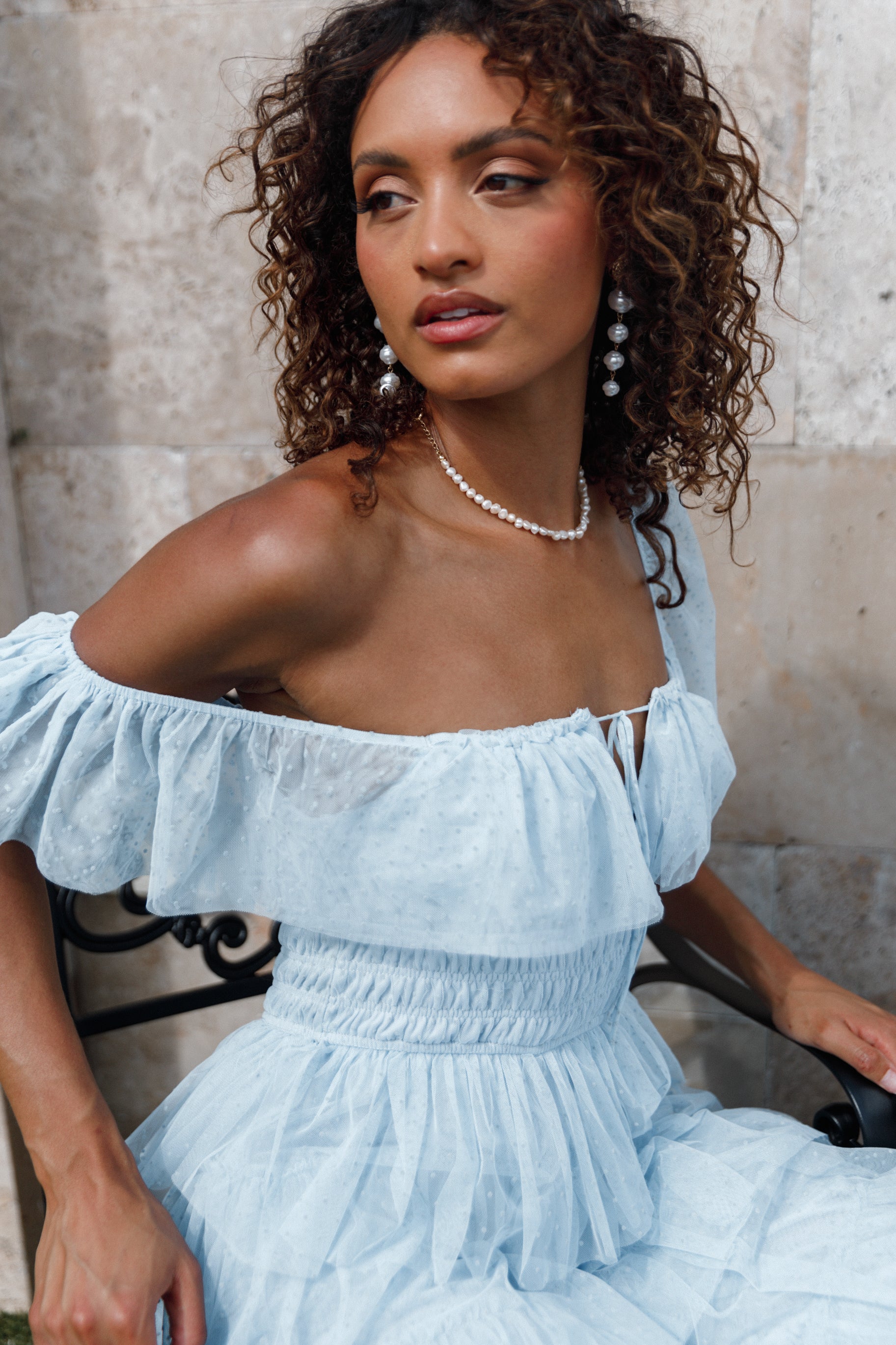 Belle Maxi Dress for Women - Flowy Blue Long Summer Dress with Pockets | Perfect for Beach, Vacation, and Casual Outings