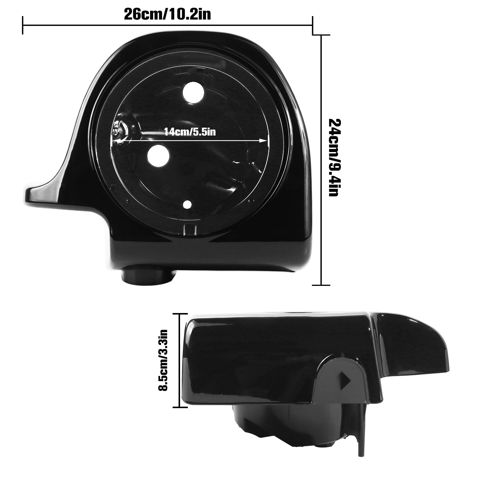 6.5 Inch Speaker Box for Harley Davidson Road King & Street Glide 1994-2014 - Black Lower Vented Fairing Speaker Pods (Set of 2) - Perfect for Motorcycle Audio Upgrades & Long Rides