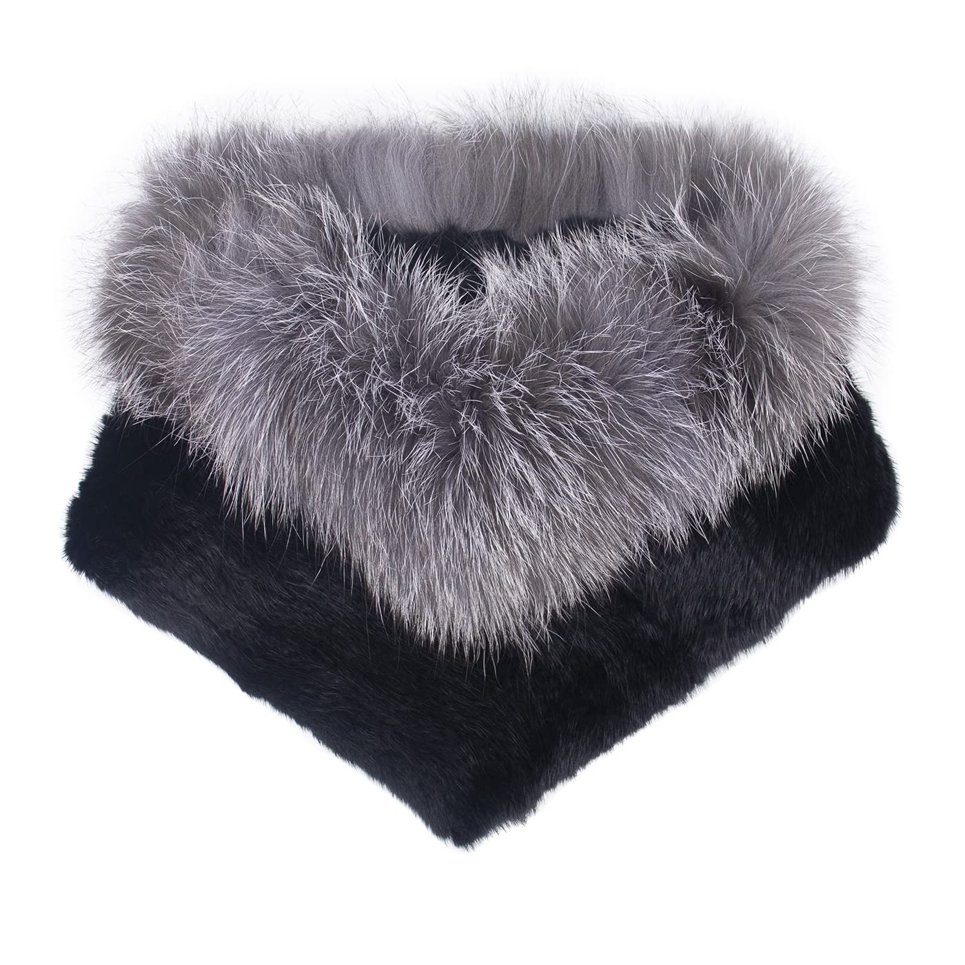 Surell Real Mink Fur Collar with Fox Trim - Premium Winter Scarf & Neck Warmer for Women | Elegant Cold Weather Accessory for Outdoor Activities & Formal Occasions