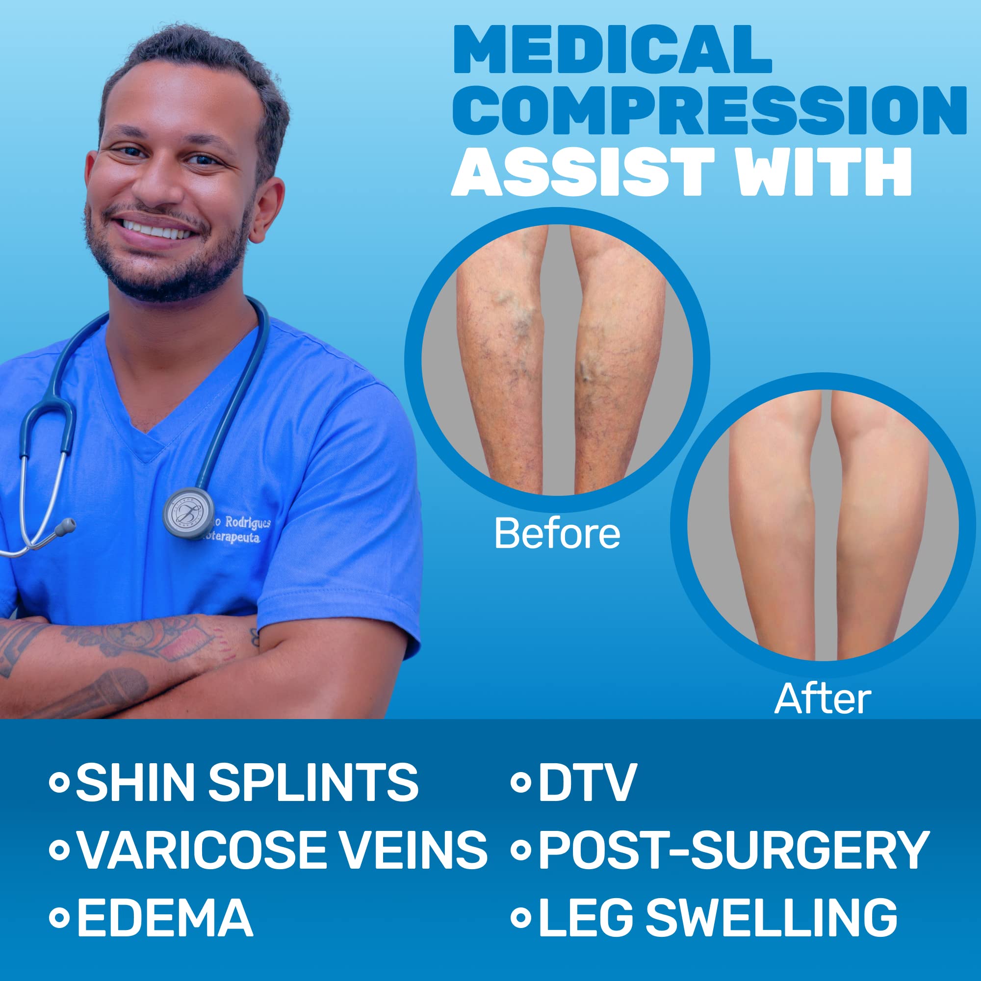 ABSOLUTE SUPPORT 20-30mmHg Medical Compression Socks for Men & Women - Varicose Veins Relief, Swelling Reduction, Improved Circulation (A501) - Perfect for Travel, Pregnancy & Post-Surgery Recovery