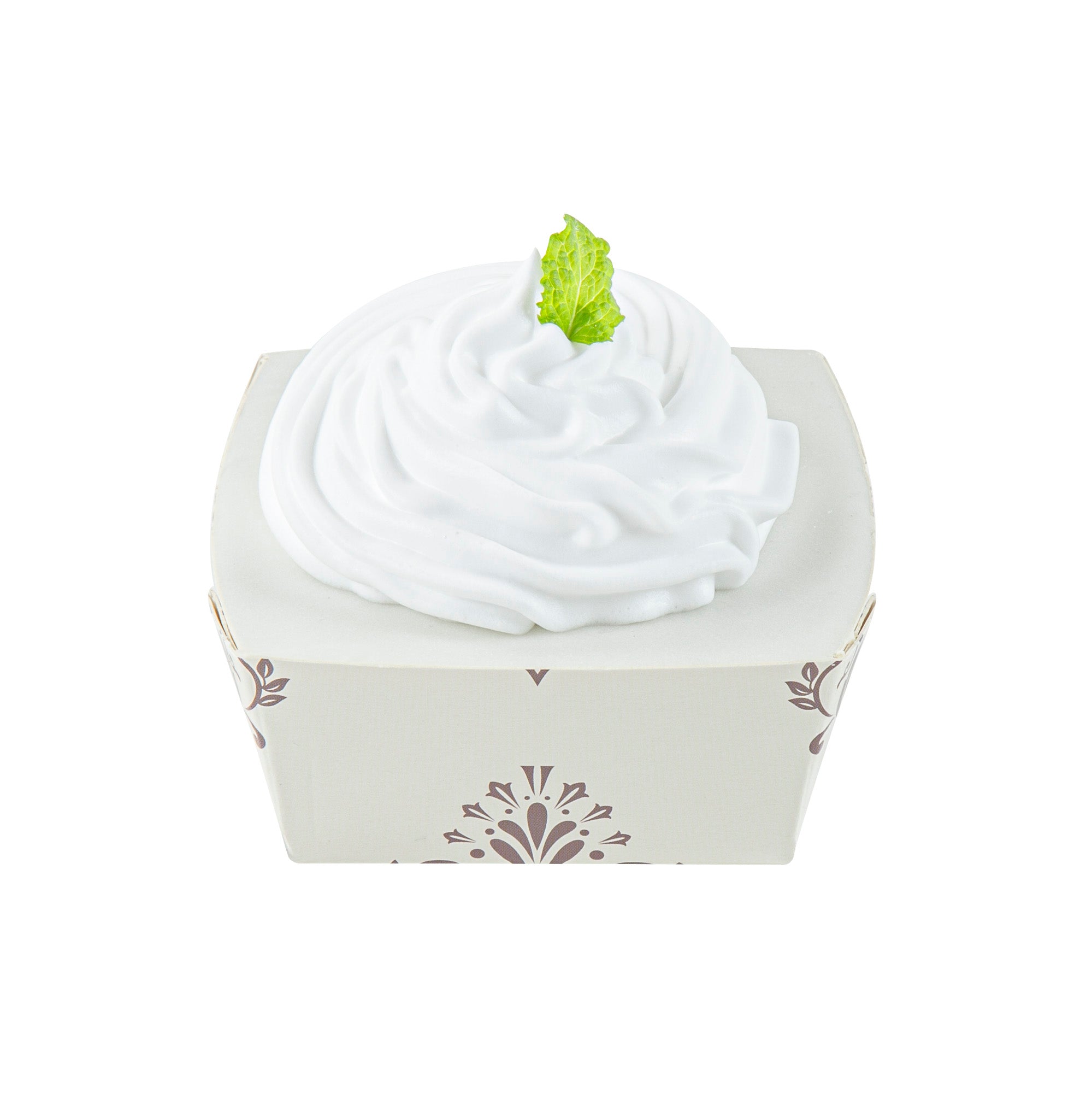 Vintage Floral Beige Paper Baking Cups - 6 oz Square, Greaseproof, 3x3x1.5 Inches - 100 Count Box - Perfect for Cupcakes, Muffins & Party Desserts