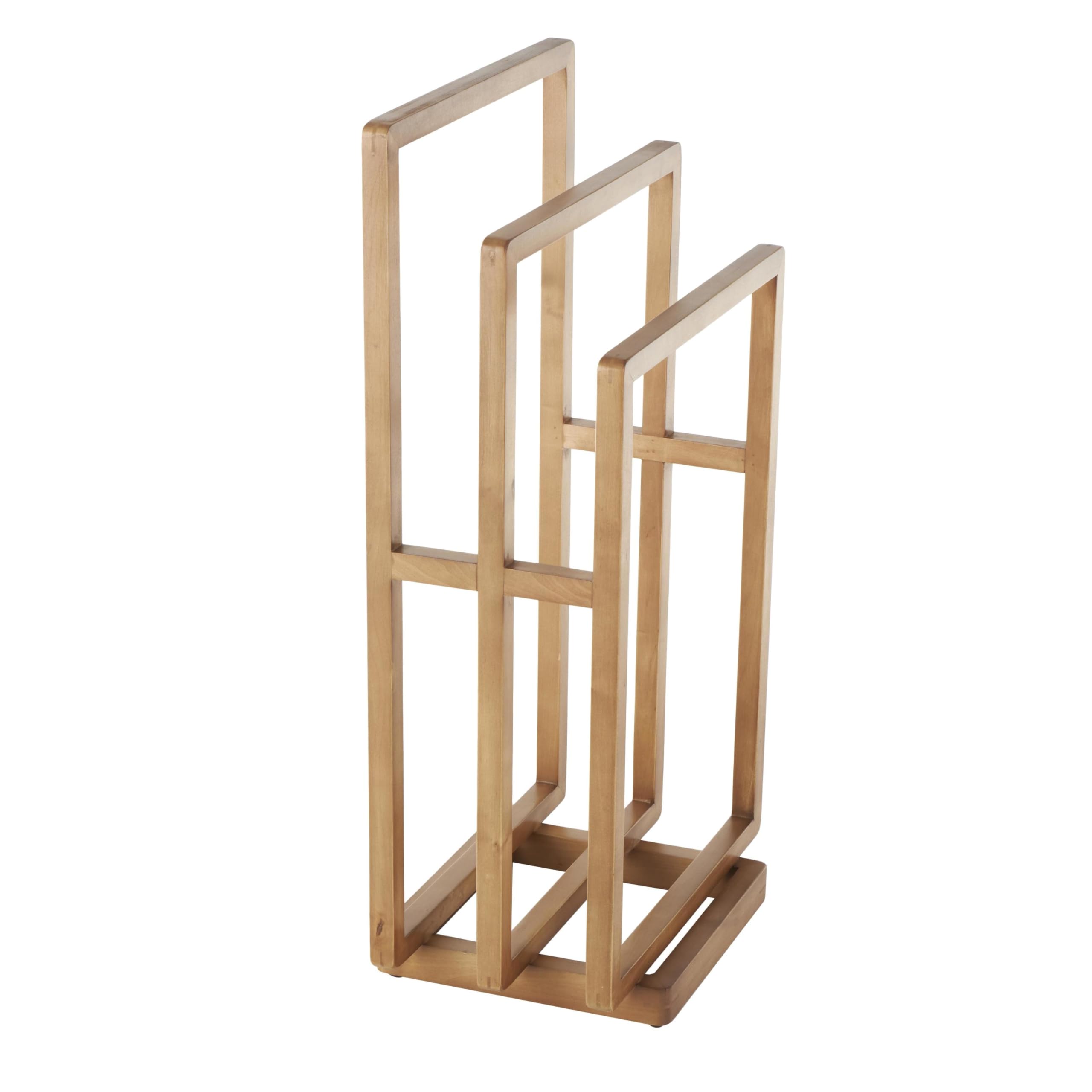Deco 79 Modern Wooden Quilt Rack - Sleek Brown Design 18x12x33 Inches - Perfect for Bedroom, Living Room & Farmhouse Decor