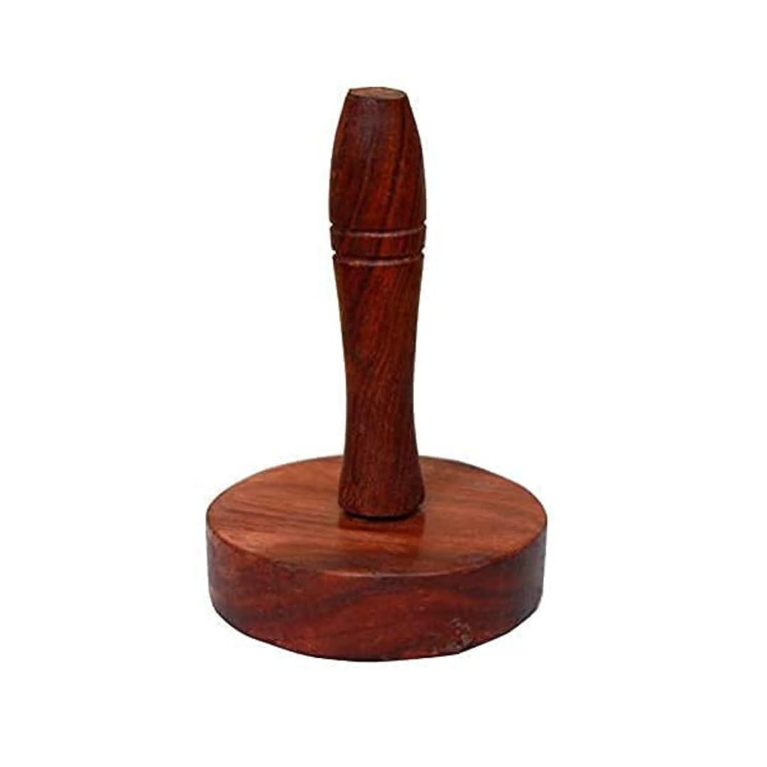 Premium Handmade Wooden Kitchen Tool Set - Traditional Paratha Masher & Presser for Fluffy Indian Flatbreads - Ideal for Home Cooking, Baking, and Indian Cuisine - Set of 2