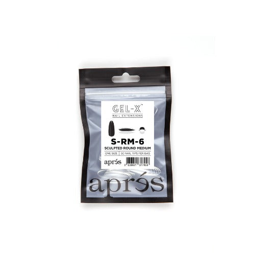 Apres Sculpted Gel X Tips - Medium Round 50pc Set for DIY Nail Art | Professional Salon Quality Fake Nails | Perfect for Home Manicures, Nail Extensions & Special Occasions
