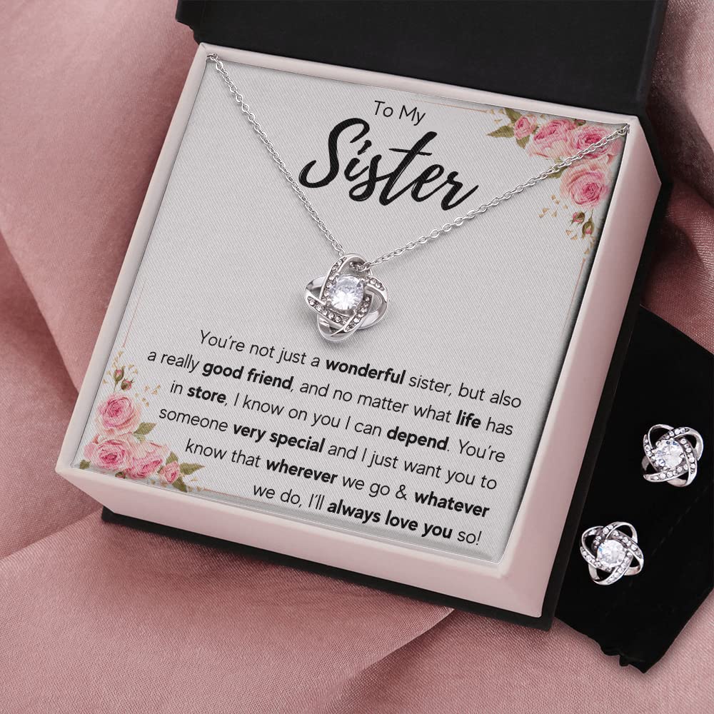 Best Sister Necklace Set for 2 - Big Sister & Little Sister Matching Jewelry Gift with Message Card & Gift Box | Birthday Present for Women | Sister Bonding Gift Idea for Special Occasions