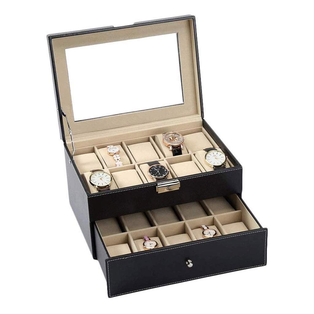 Premium Leather Jewelry Box for Women - Large Capacity Watch & Jewelry Storage Organizer with Display Case - Perfect for Travel, Home Decor, and Gift Giving