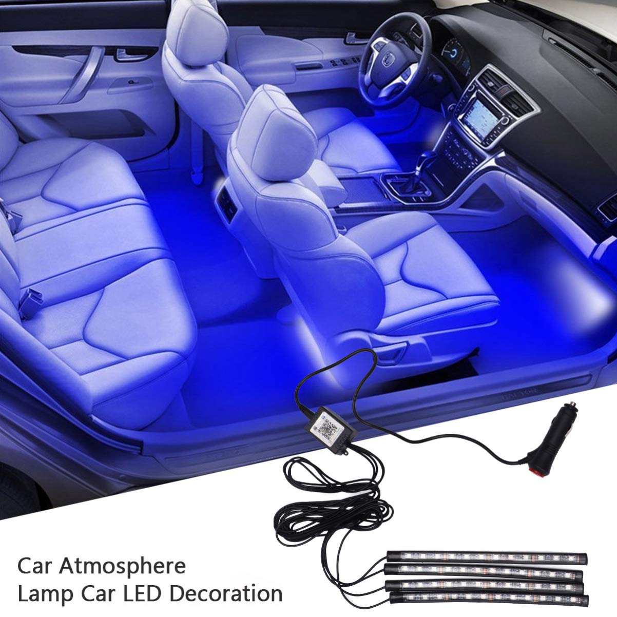 Garneck Voice-Activated LED Car Light Strips - Interior Car Atmosphere Lighting with Voice Control & Music Sync - Perfect for Night Driving, Car Parties & Custom Vehicle Decoration